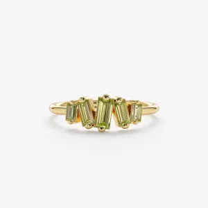 Baguette Peridot Cluster Ring, Lupita SARAHELISE