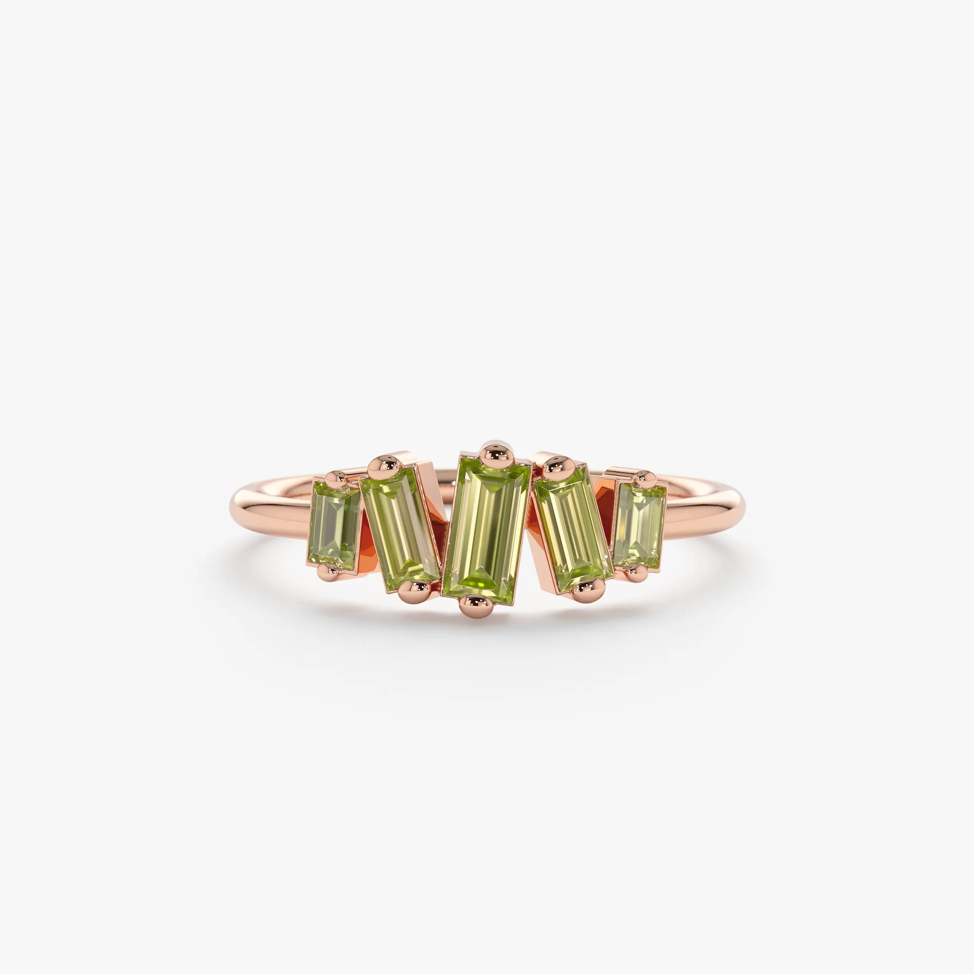 Baguette Peridot Cluster Ring, Lupita SARAHELISE