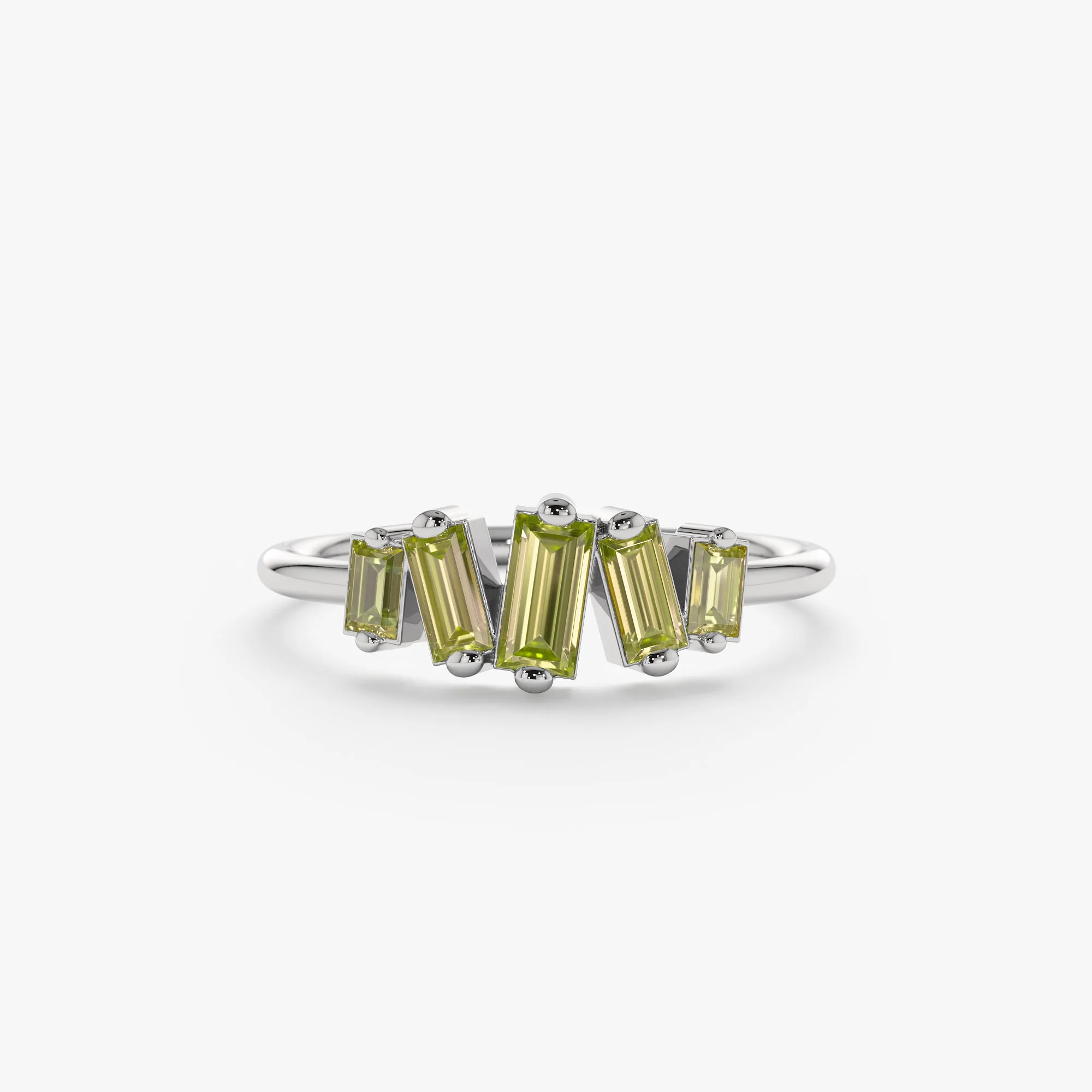 Baguette Peridot Cluster Ring, Lupita SARAHELISE