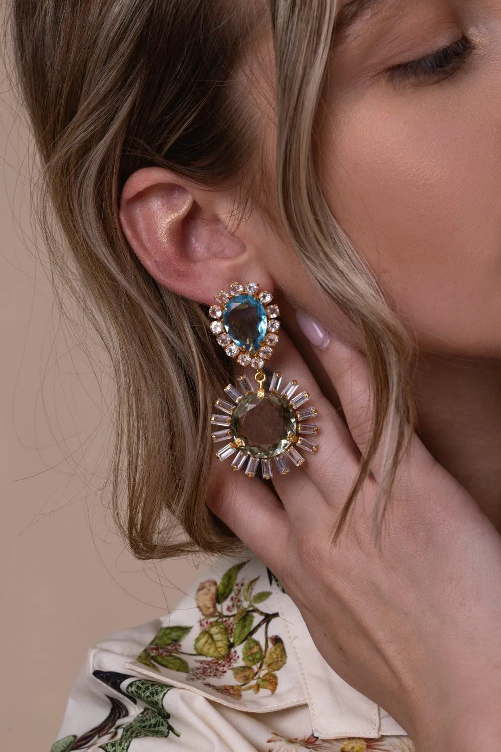 Baguette Statement Earrings