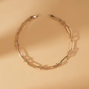 Barbell Paperclip Chain Bracelet, Kienna SARAHELISE