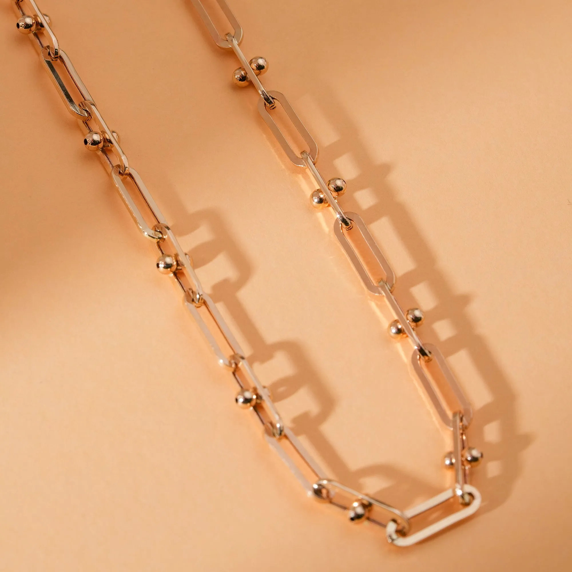 Barbell Paperclip Chain Necklace, Kienna SARAHELISE