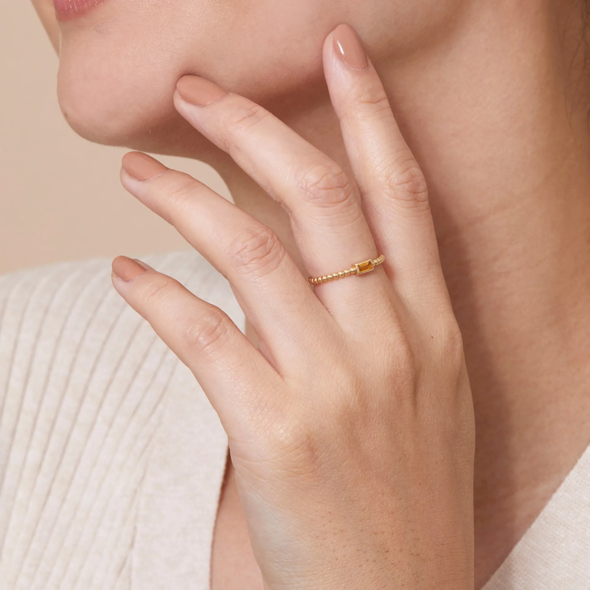 Beaded Citrine Ring, Remi SARAHELISE