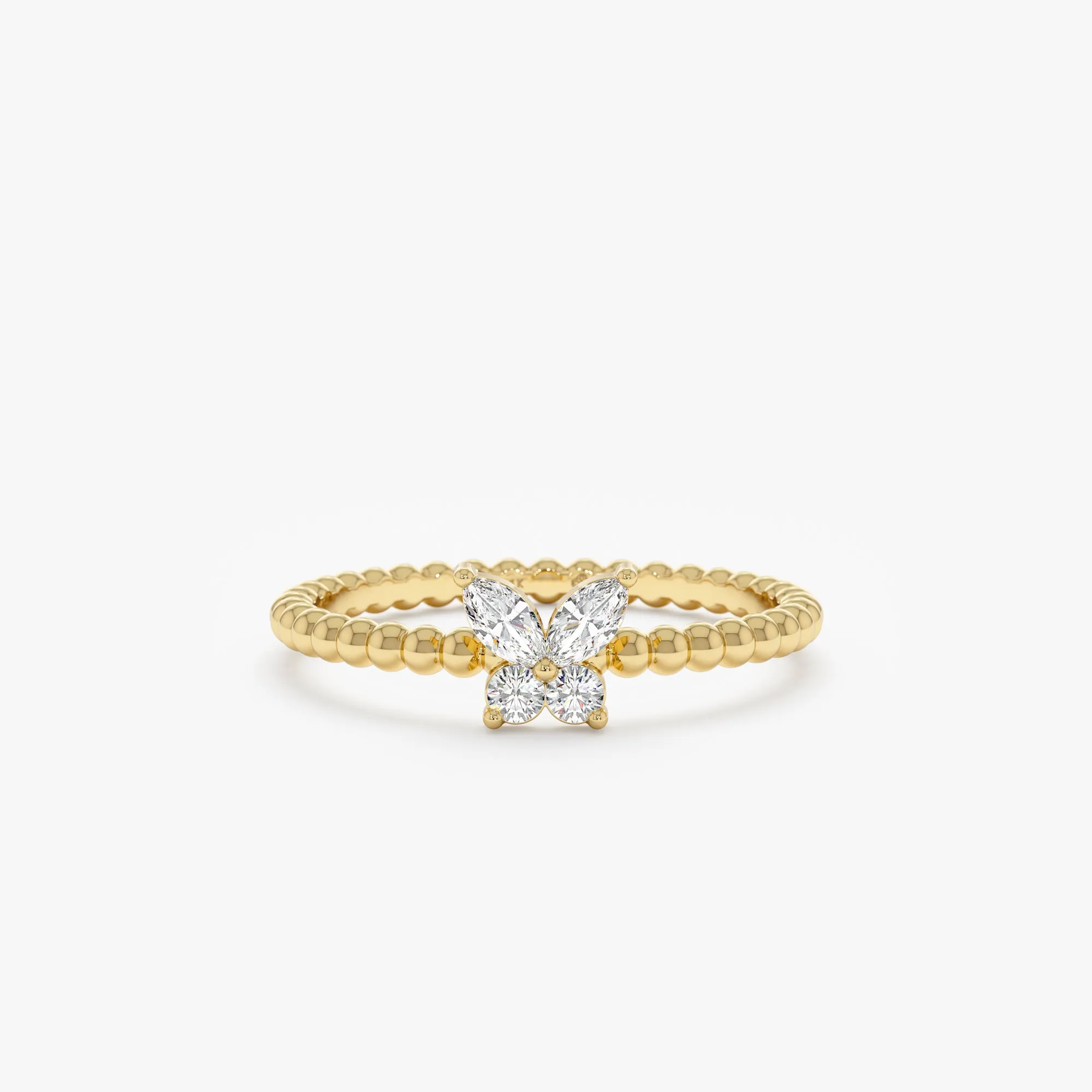 Beaded Diamond Butterfly Ring, Mariposa SARAHELISE