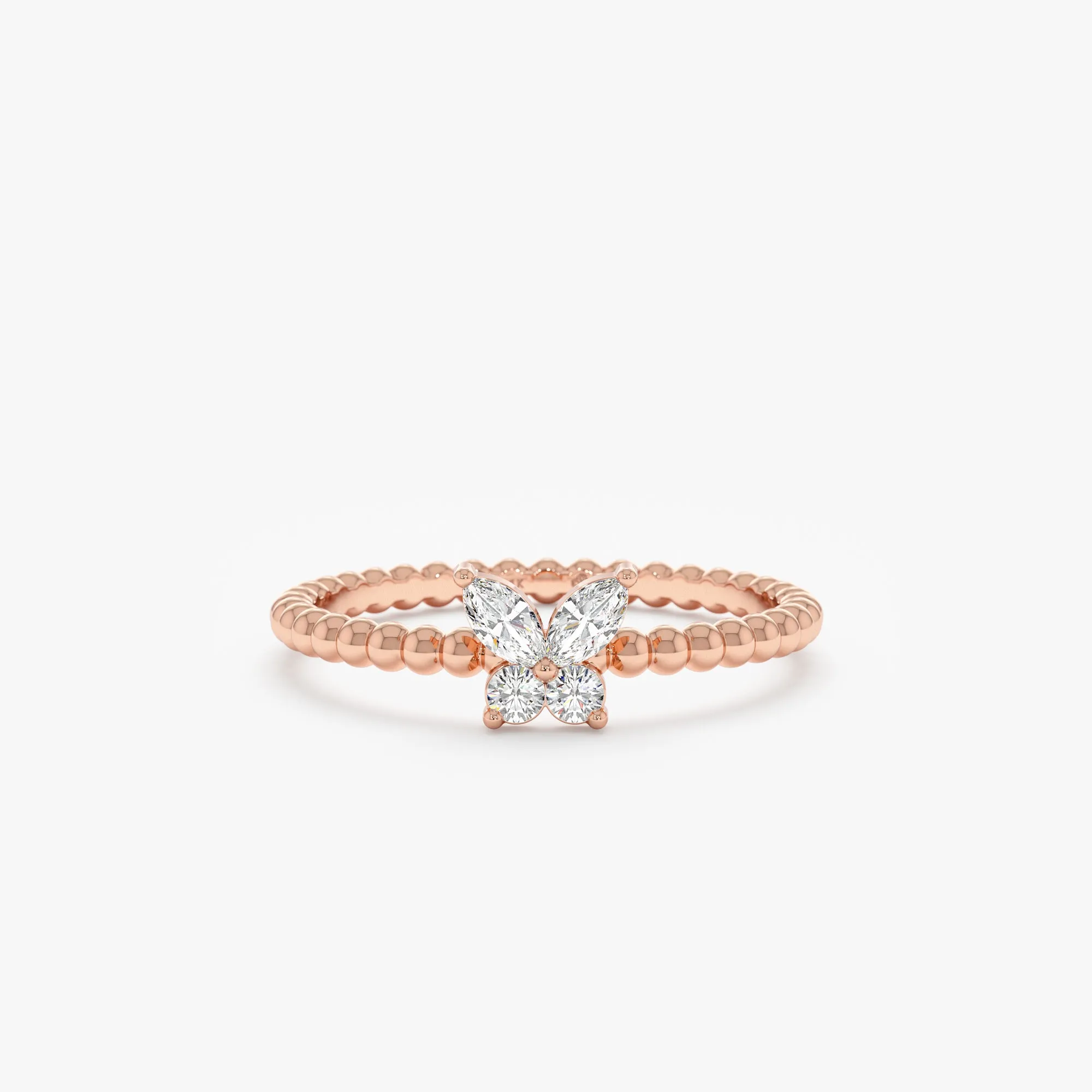 Beaded Diamond Butterfly Ring, Mariposa SARAHELISE