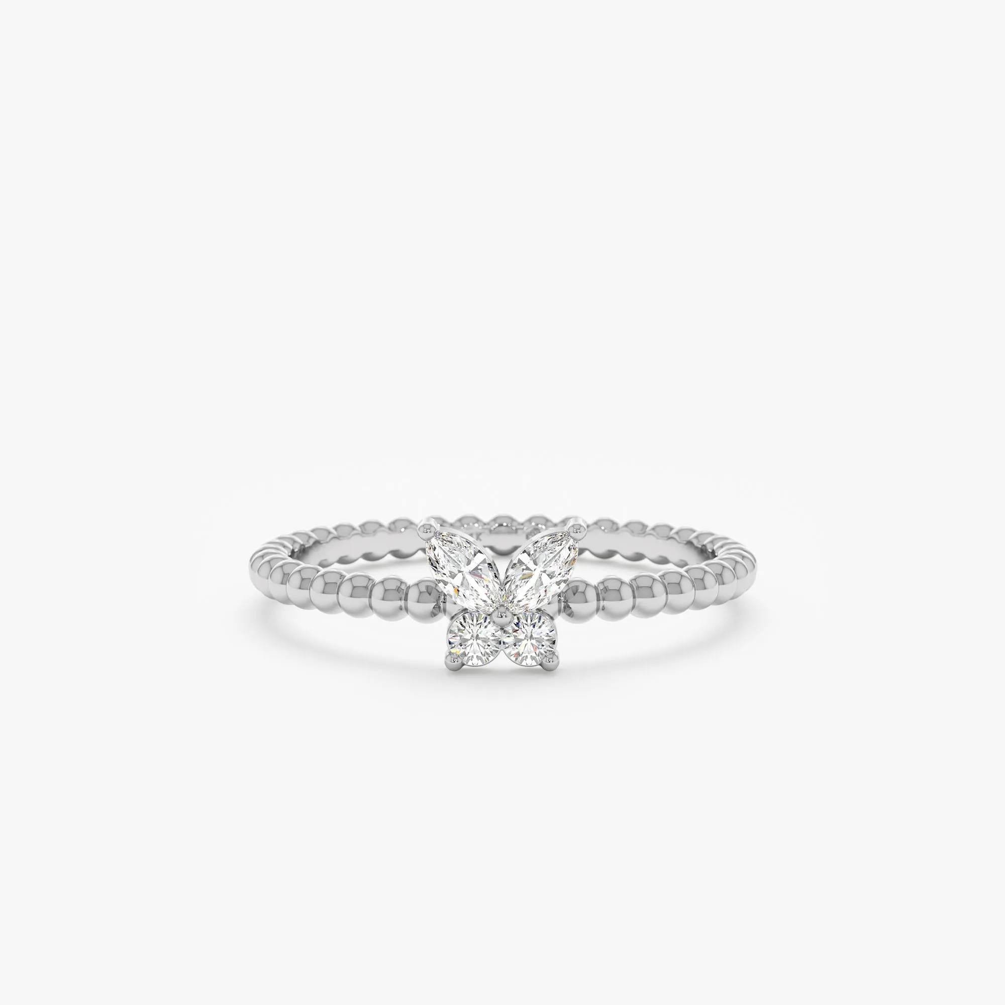 Beaded Diamond Butterfly Ring, Mariposa SARAHELISE