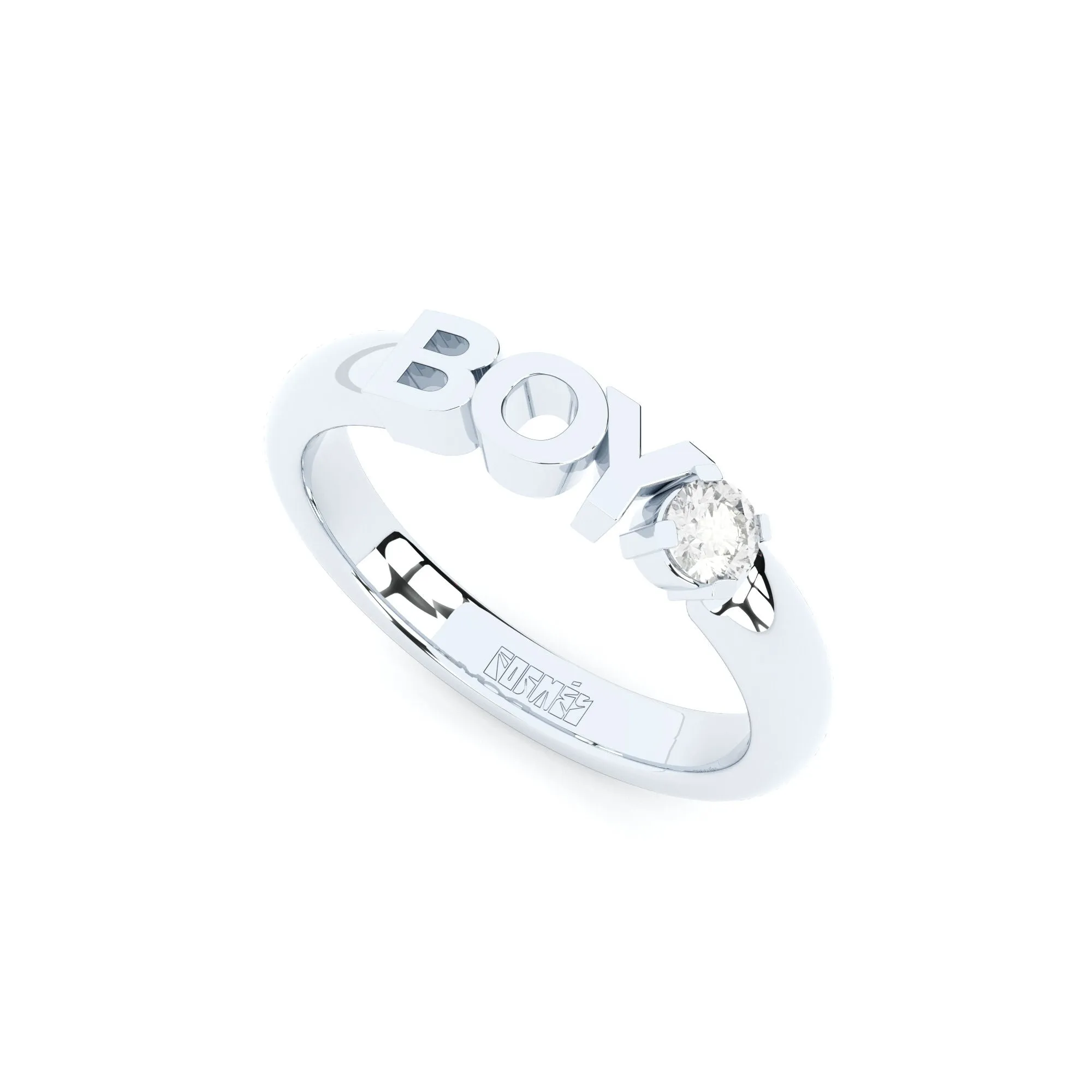 Becoming Boy 14K Whitegold Ring w. Lab-Grown Diamond