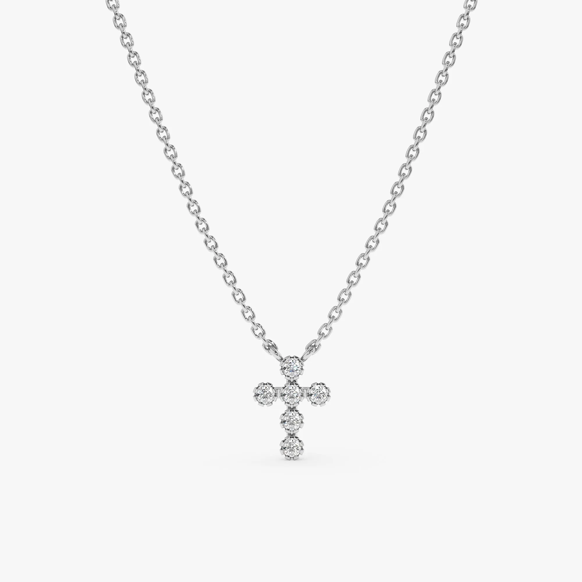 Bezel Diamond Mini Cross Necklace, Thea SARAHELISE