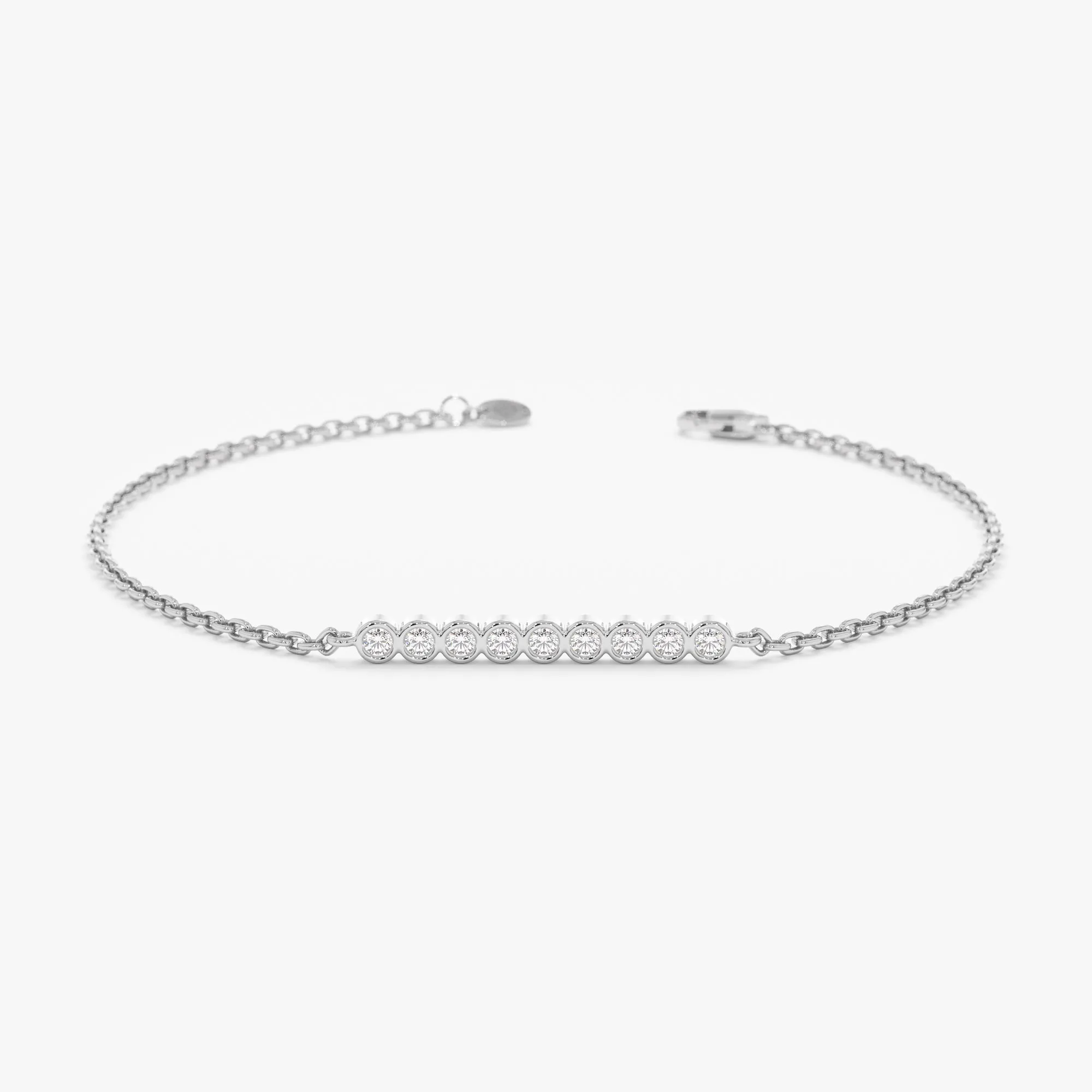 Bezel Set Bubble Diamond Bar Bracelet, Petra SARAHELISE