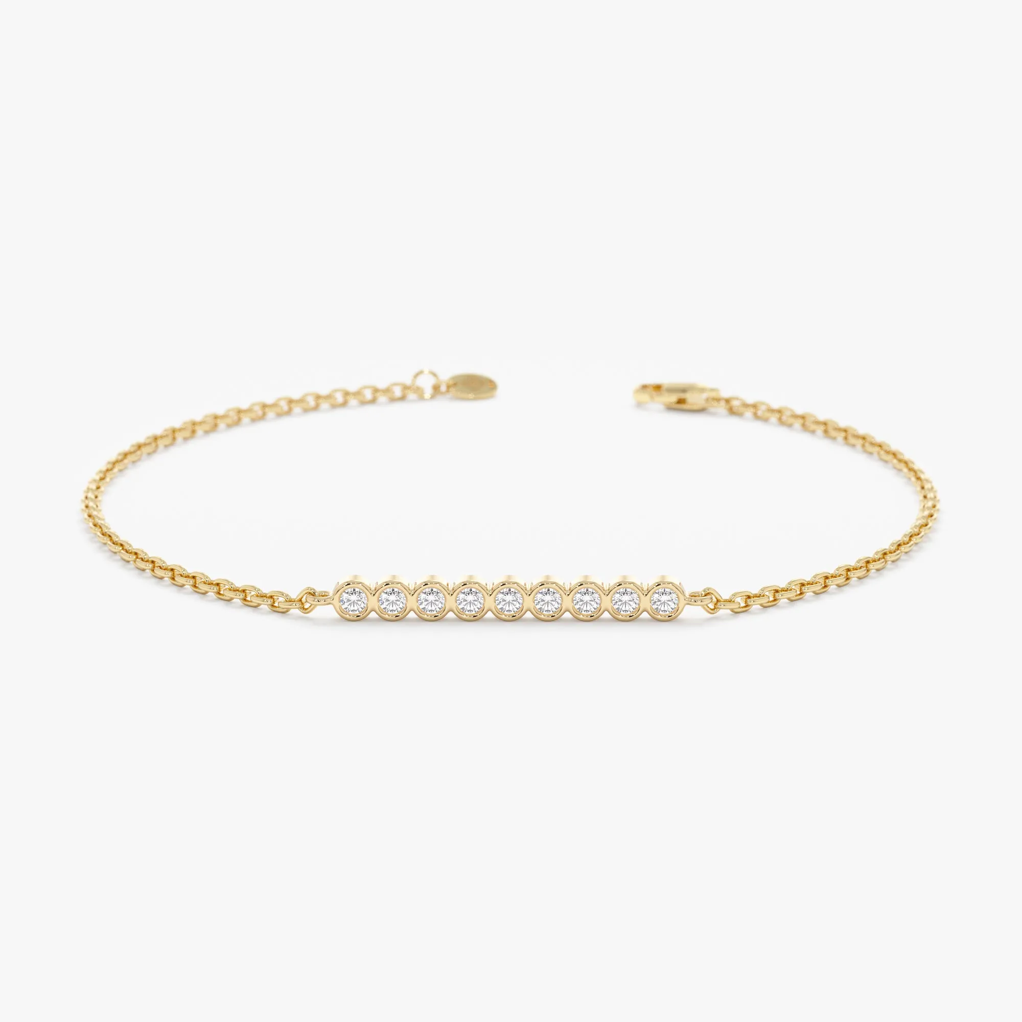 Bezel Set Bubble Diamond Bar Bracelet, Petra SARAHELISE