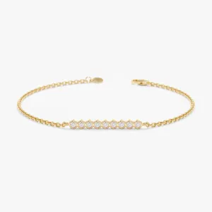 Bezel Set Bubble Diamond Bar Bracelet, Petra SARAHELISE