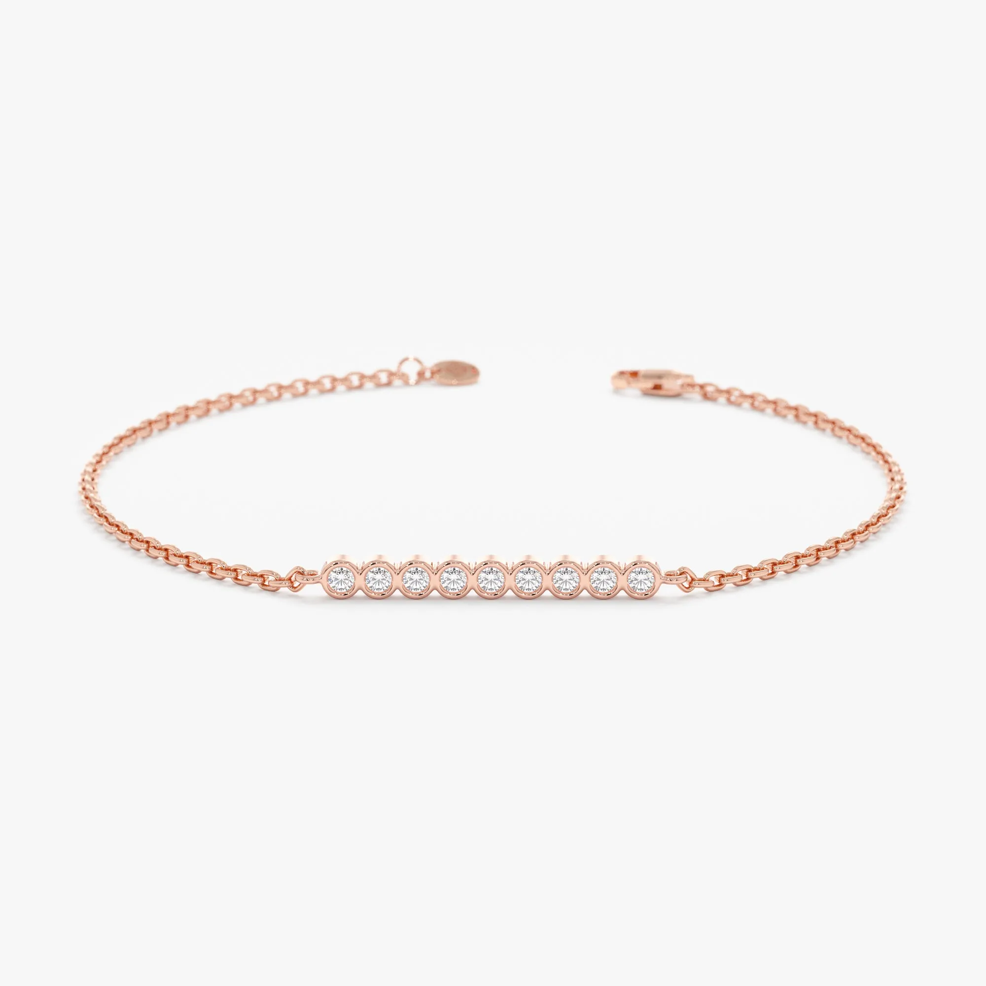 Bezel Set Bubble Diamond Bar Bracelet, Petra SARAHELISE