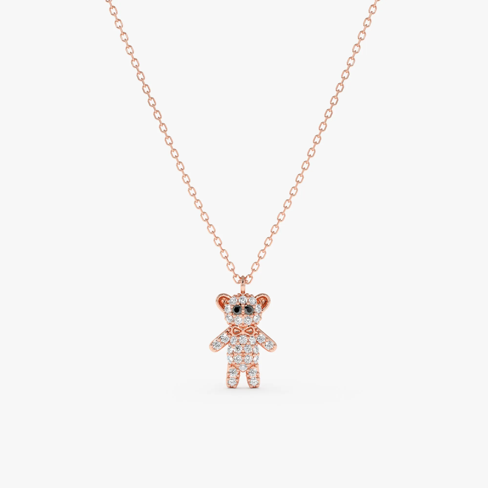 Black & White Diamond Teddy Bear Necklace, Teddy SARAHELISE