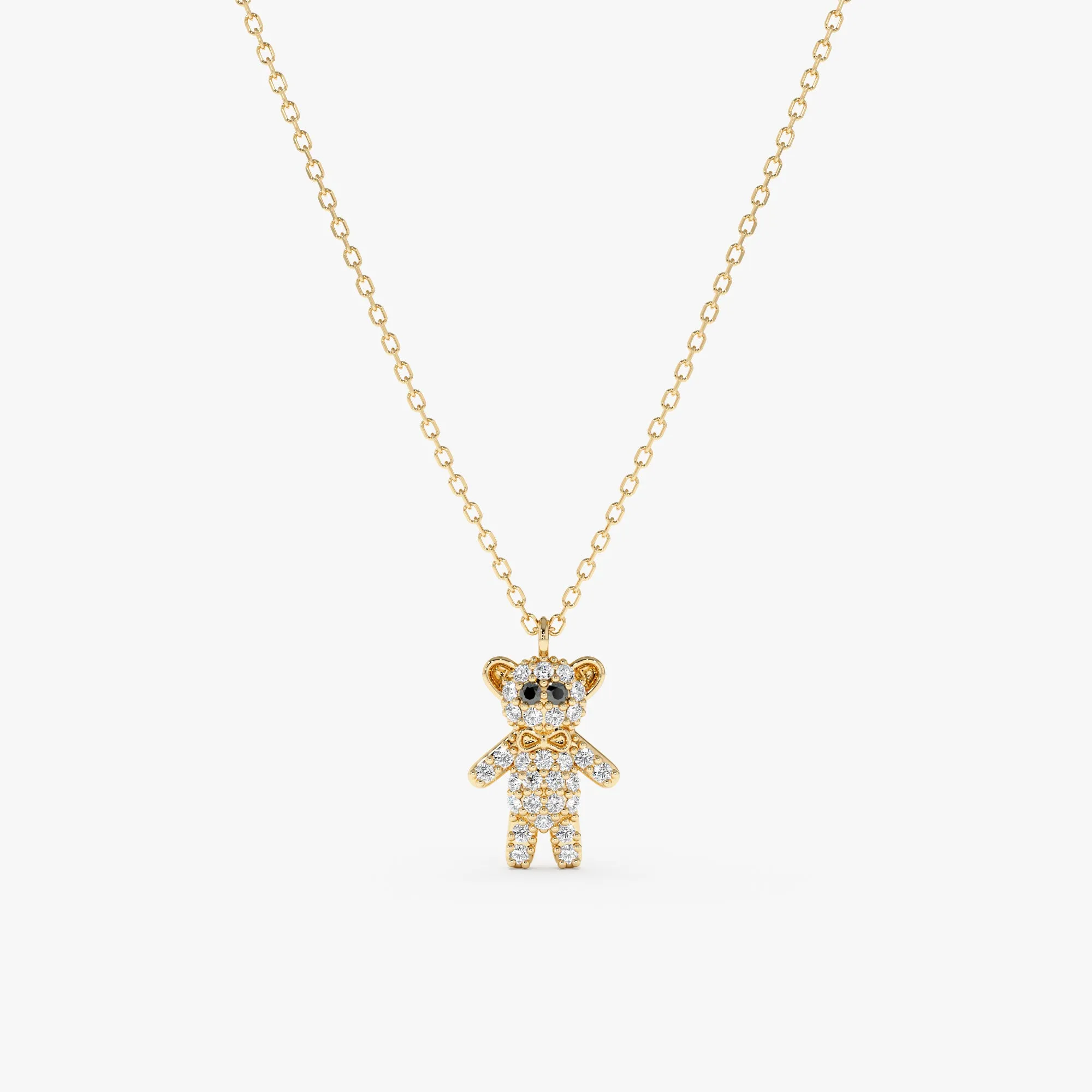 Black & White Diamond Teddy Bear Necklace, Teddy SARAHELISE