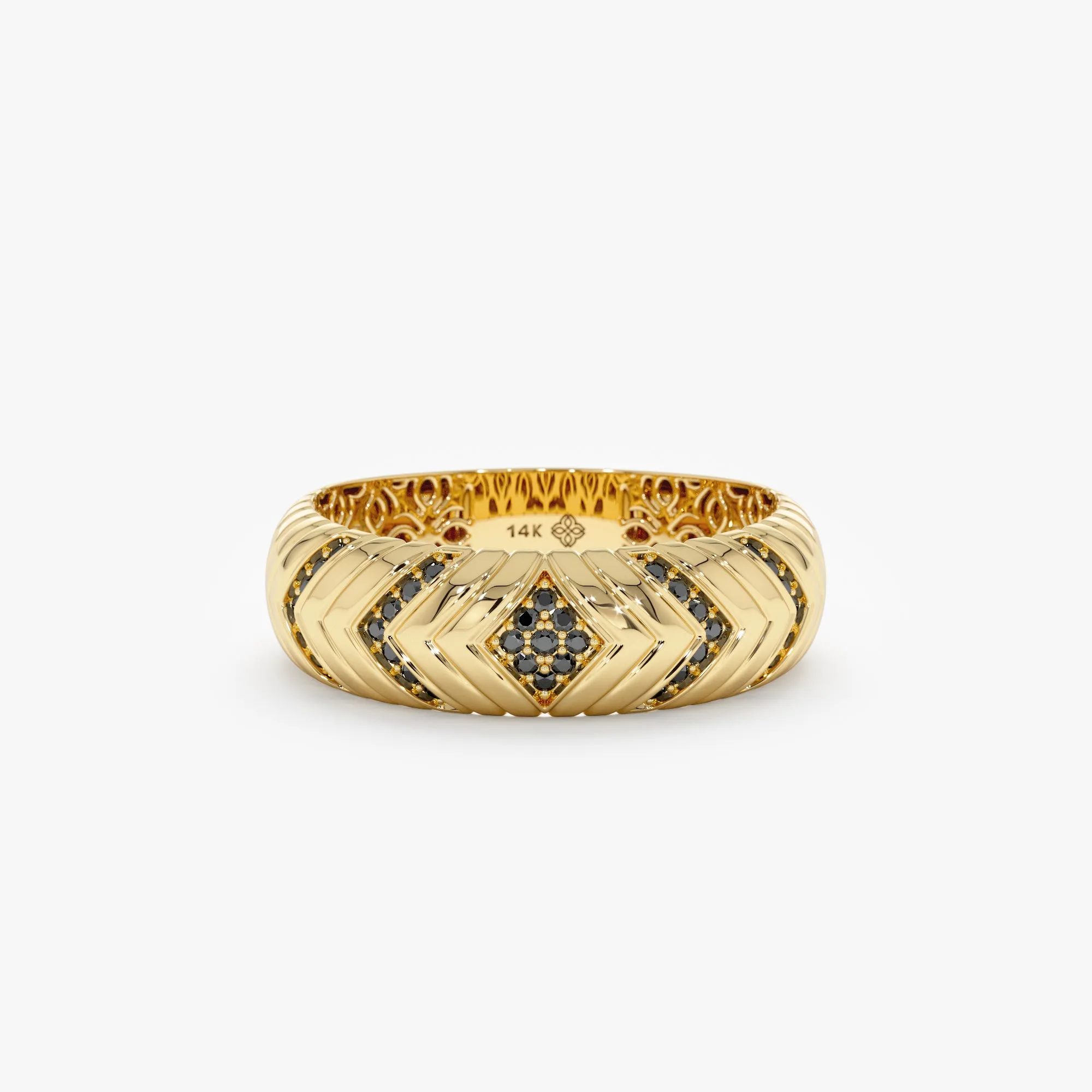 Black Diamond Chevron Ring, Lilith SARAHELISE
