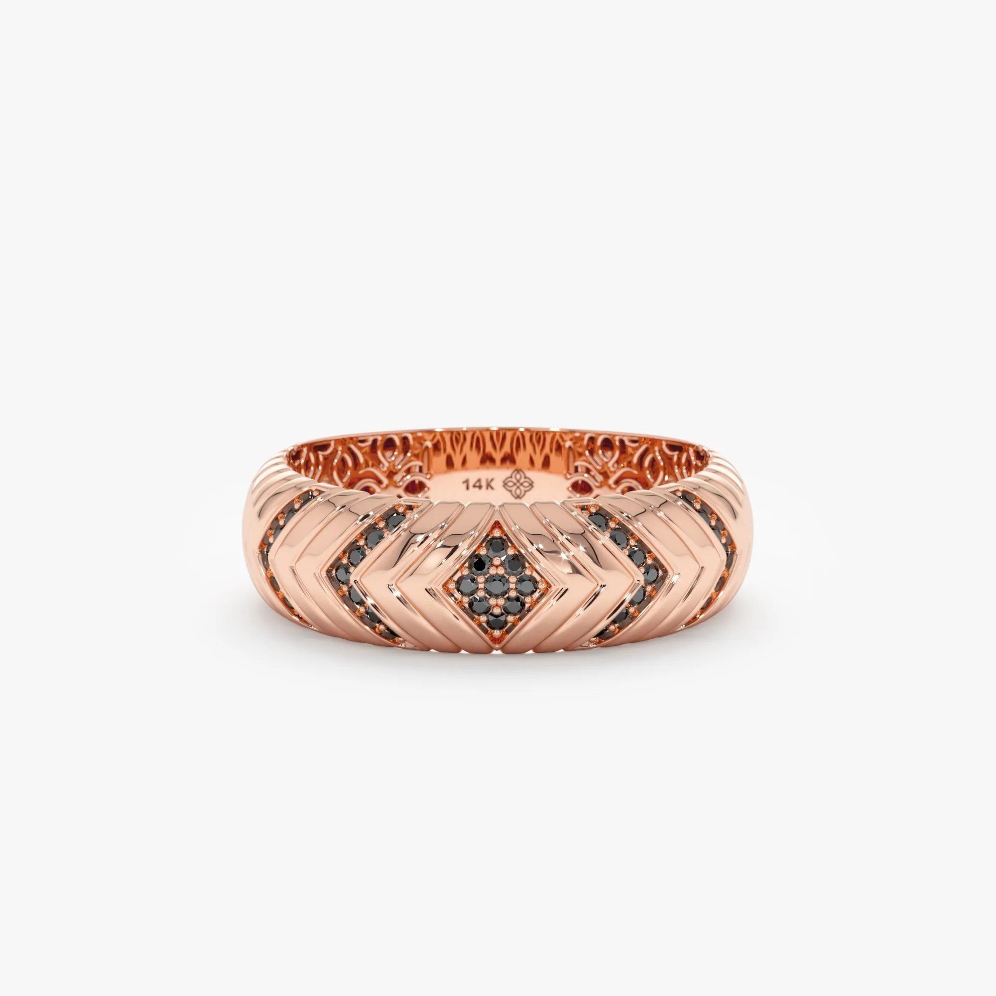 Black Diamond Chevron Ring, Lilith SARAHELISE