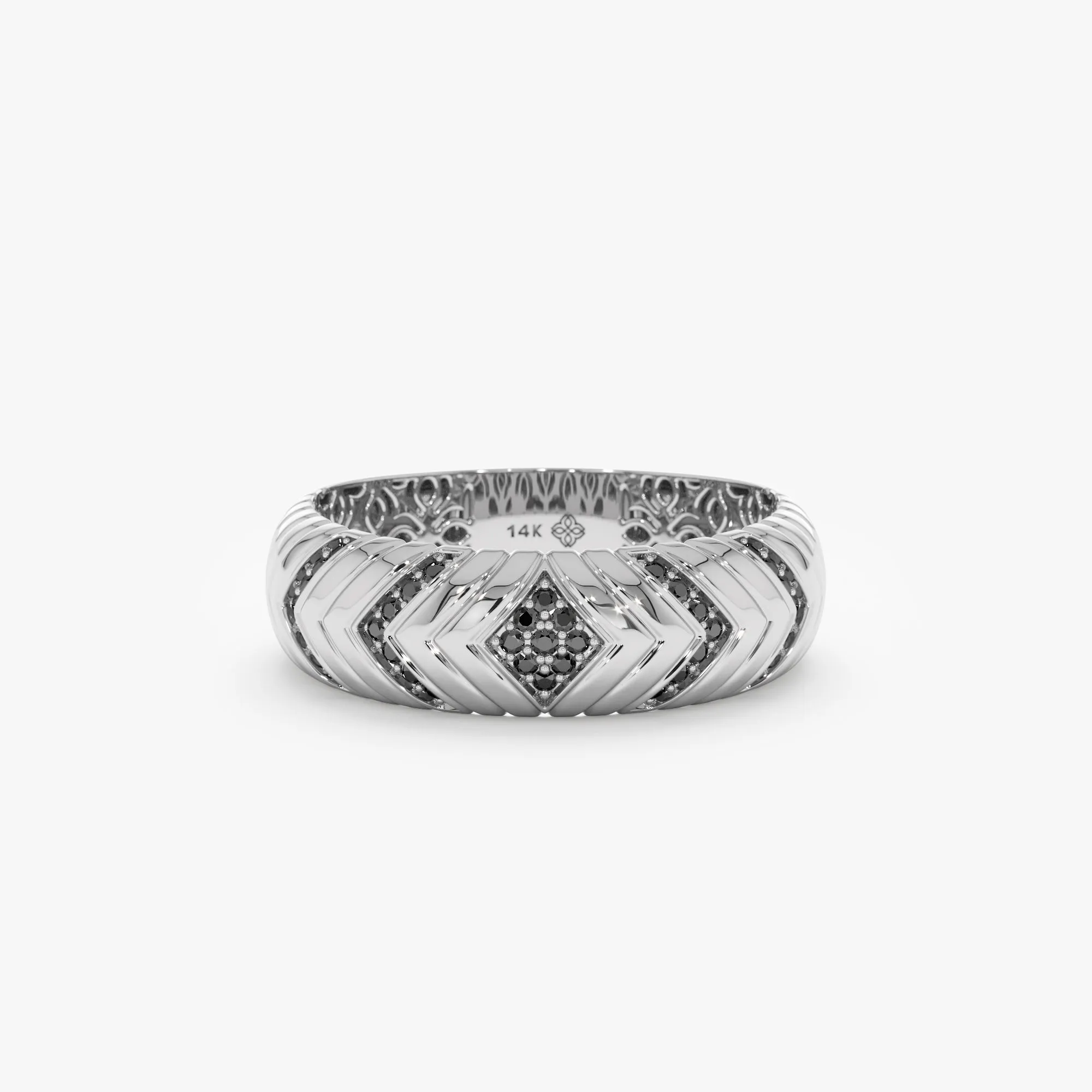 Black Diamond Chevron Ring, Lilith SARAHELISE