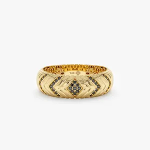 Black Diamond Chevron Ring, Lilith SARAHELISE