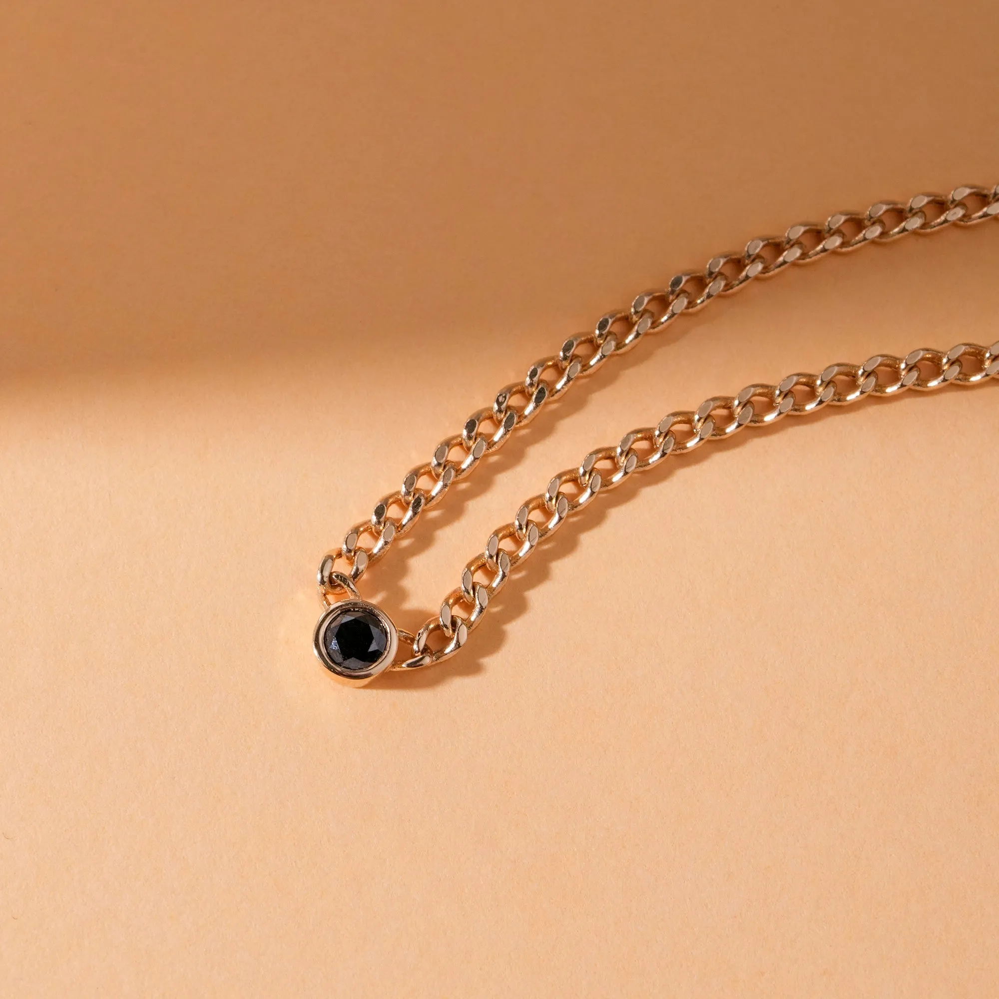 Black Diamond Cuban Chain Necklace, Salma SARAHELISE