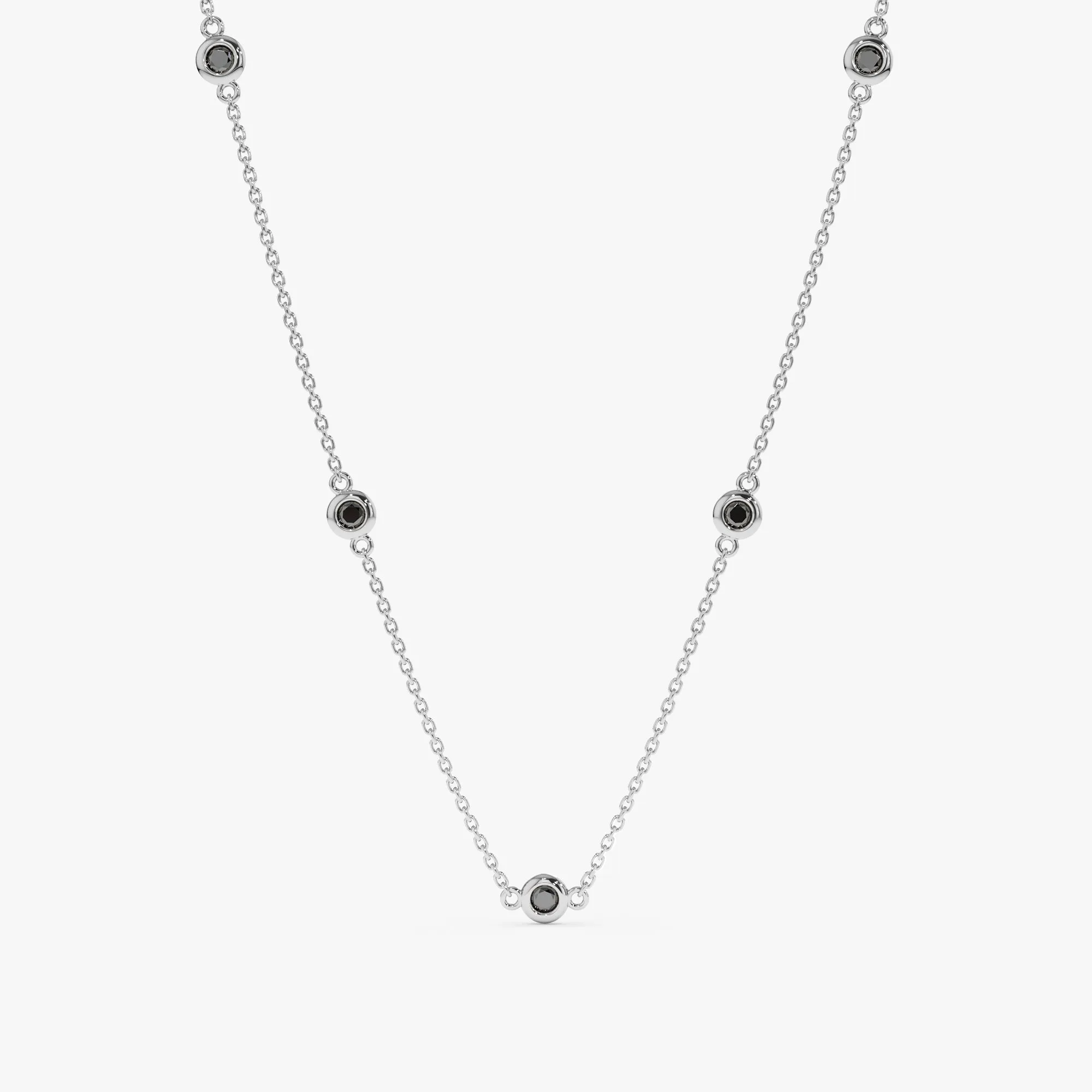 Black Diamond Station Necklace, Gwen SARAHELISE