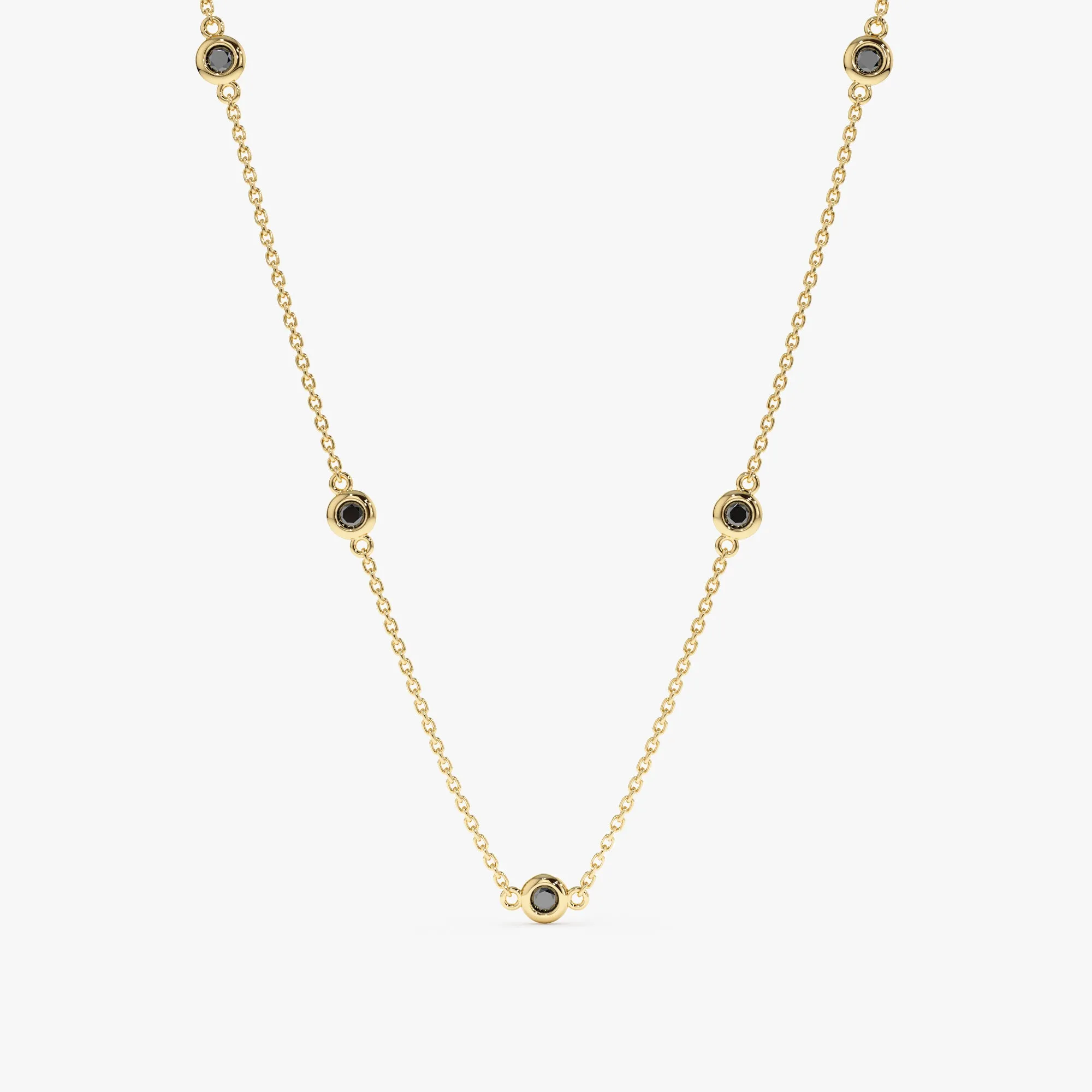 Black Diamond Station Necklace, Gwen SARAHELISE