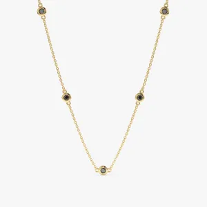 Black Diamond Station Necklace, Gwen SARAHELISE