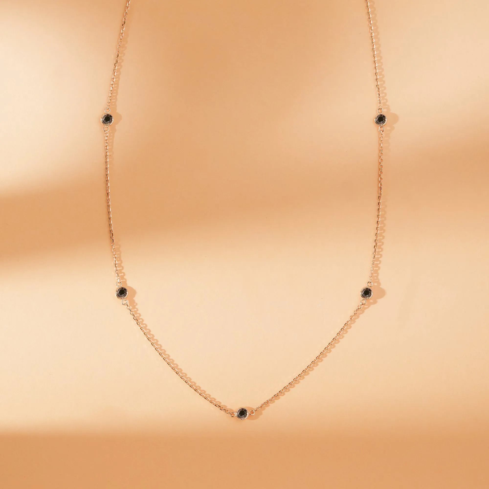 Black Diamond Station Necklace, Gwen SARAHELISE