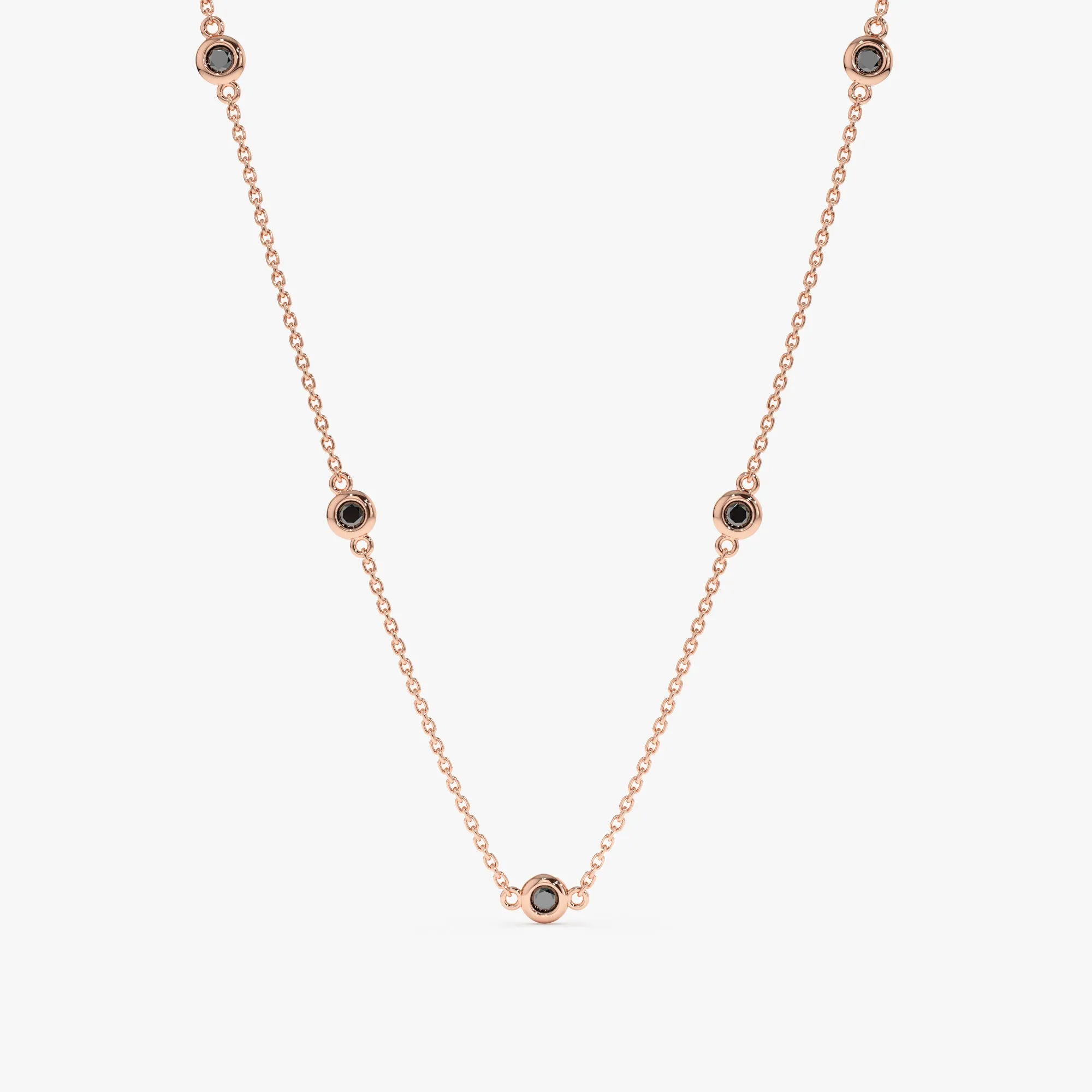 Black Diamond Station Necklace, Gwen SARAHELISE