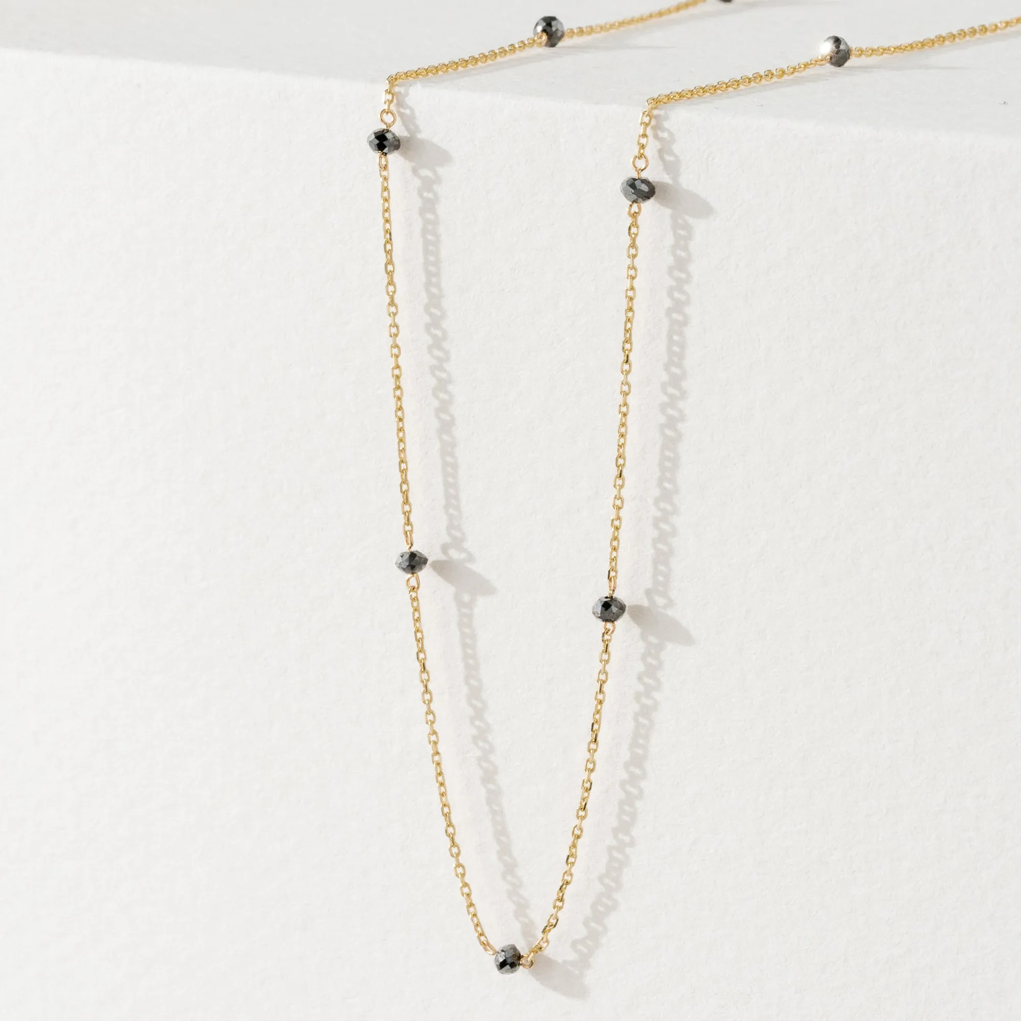 Black Diamond Station Necklace, Poppy SARAHELISE