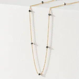 Black Diamond Station Necklace, Poppy SARAHELISE