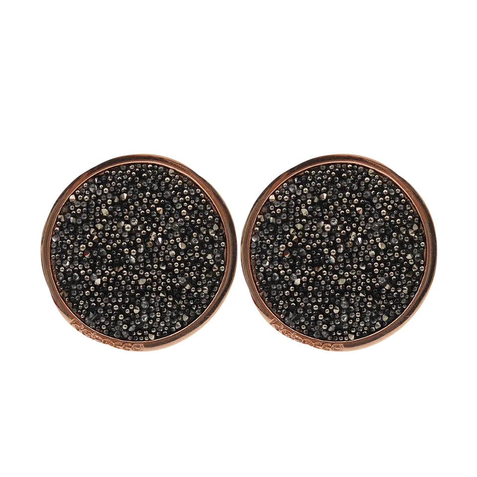 Black Swarovski Crystal Circle Clip Earrings