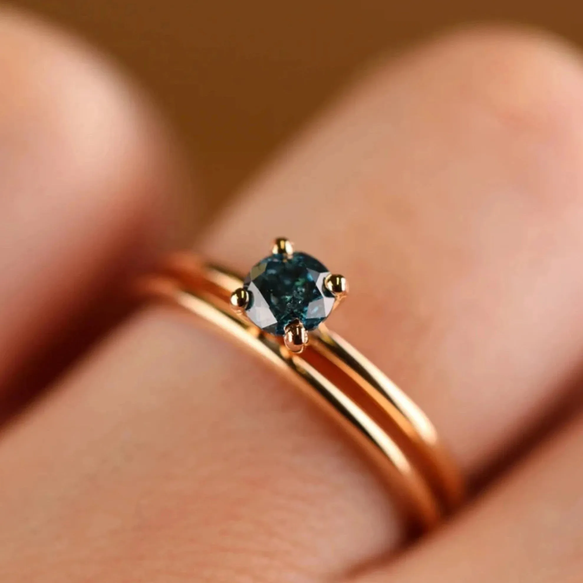 Blue Diamond Bridal Ring Set, Jordyn SARAHELISE