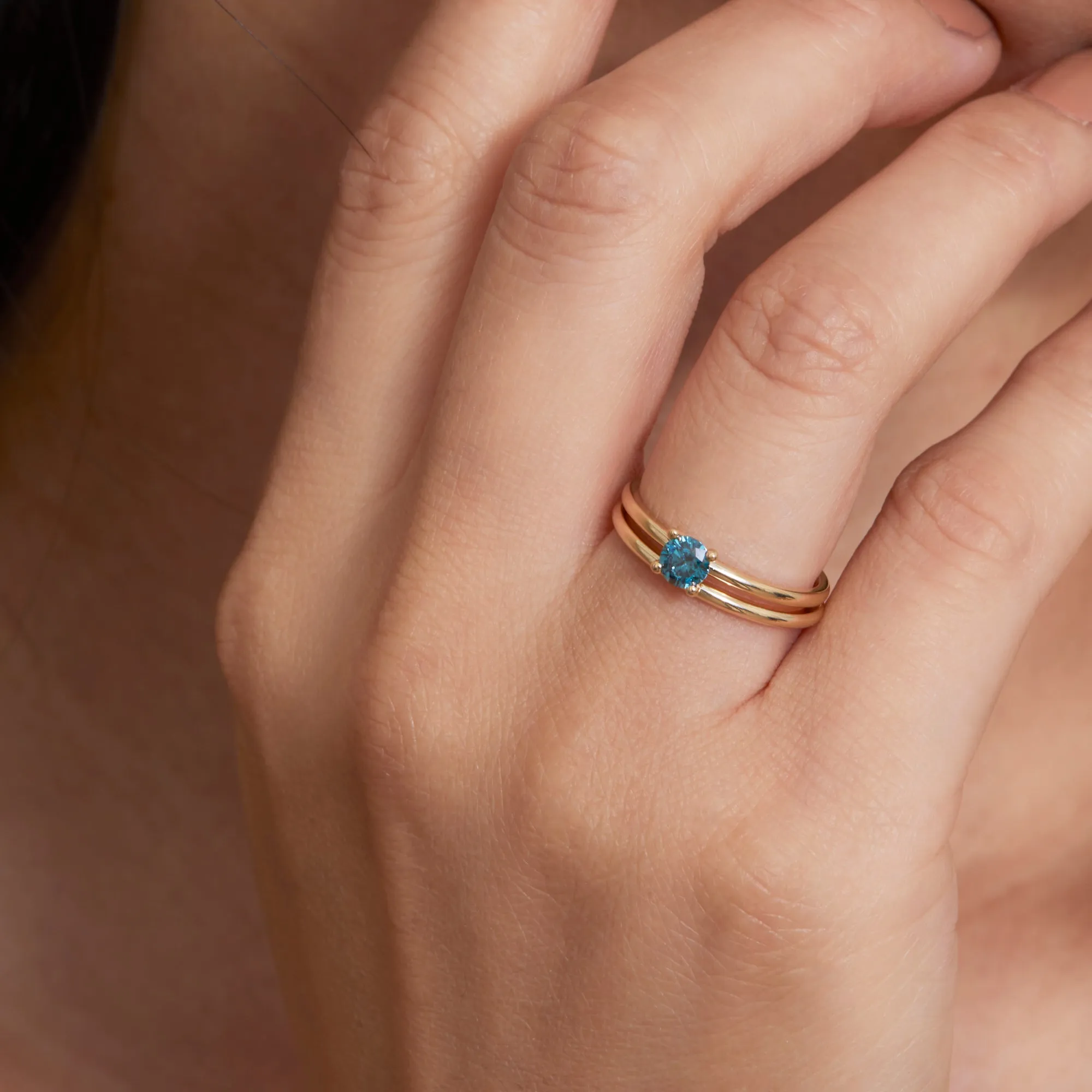 Blue Diamond Bridal Ring Set, Jordyn SARAHELISE