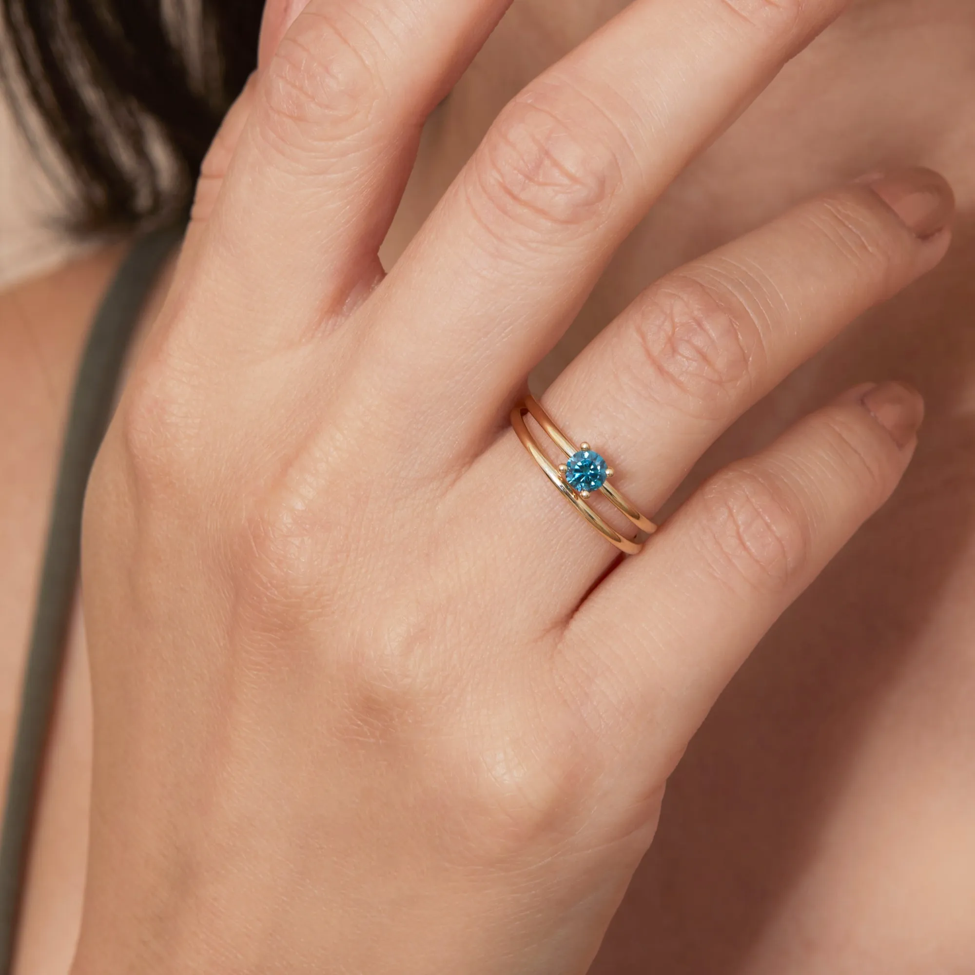 Blue Diamond Bridal Ring Set, Jordyn SARAHELISE
