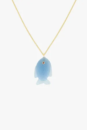 Blue Fish Necklace Gold Plated Wildthings Collectables
