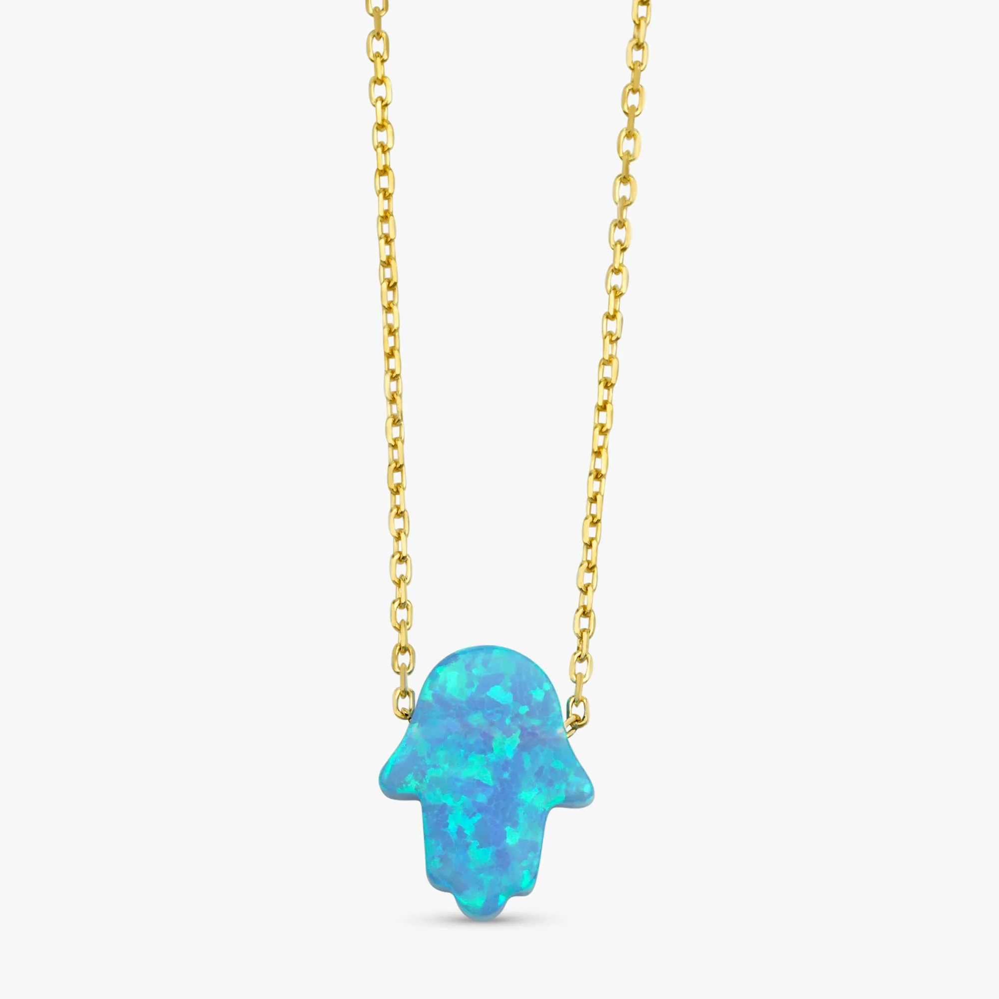 Blue Opal Hamsa Necklace, Ophelia SARAHELISE