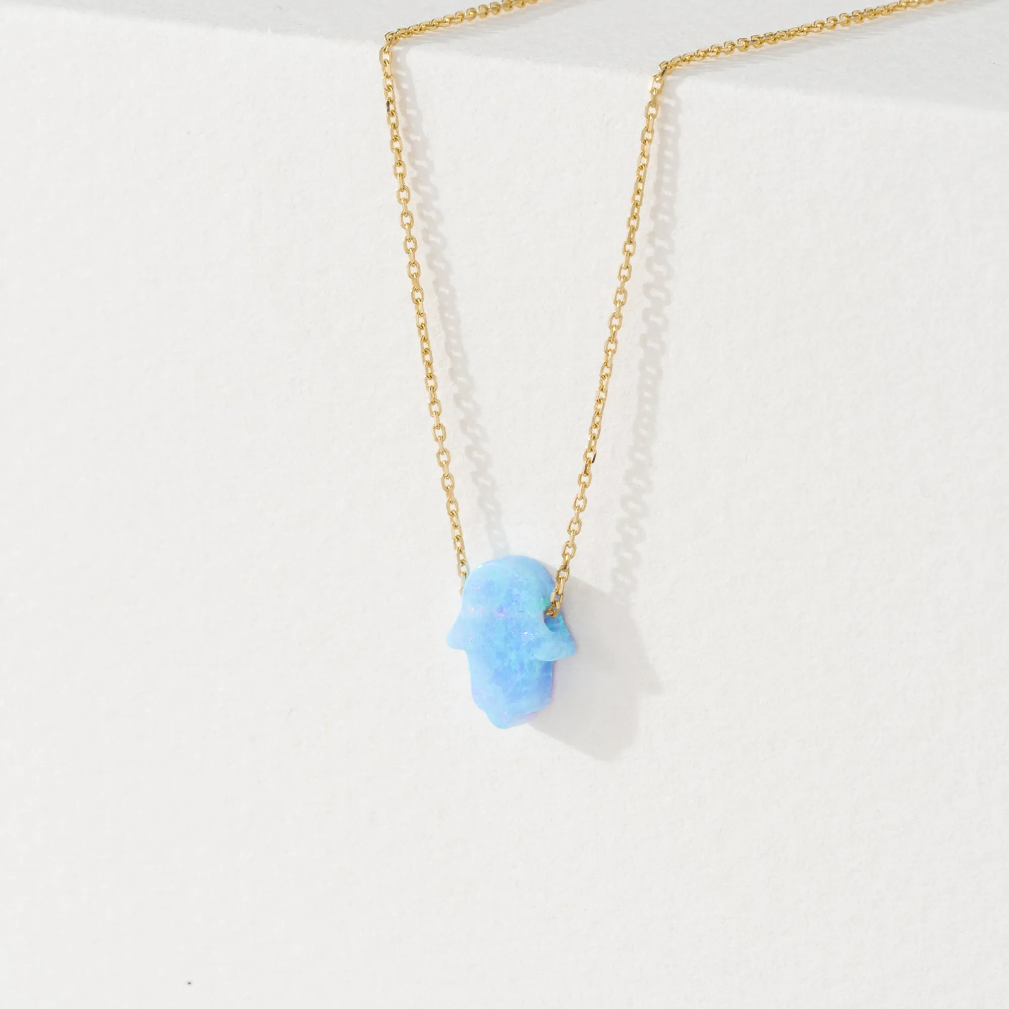 Blue Opal Hamsa Necklace, Ophelia SARAHELISE