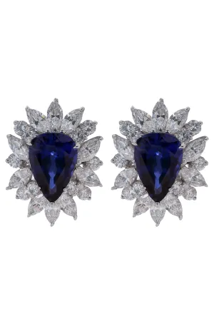 Blue Pear Marquise Earrings