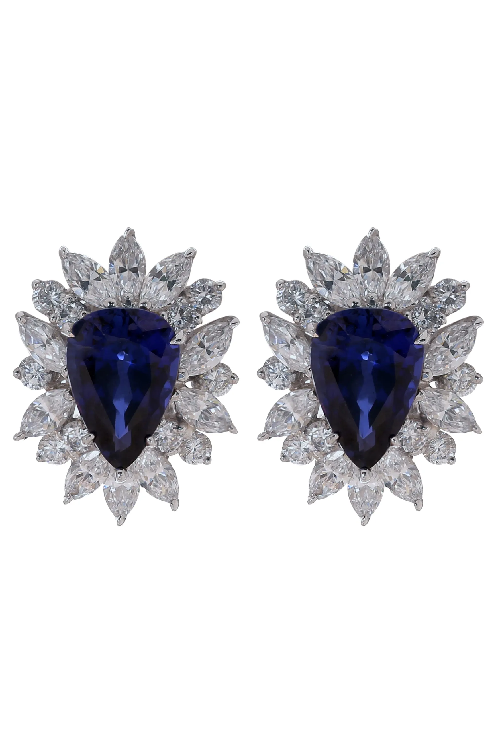 Blue Pear Marquise Earrings