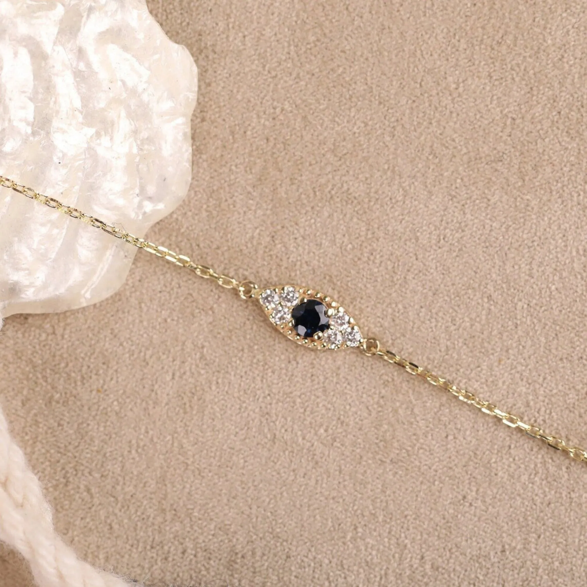 Blue Sapphire Diamond Eye Bracelet, Margaret SARAHELISE