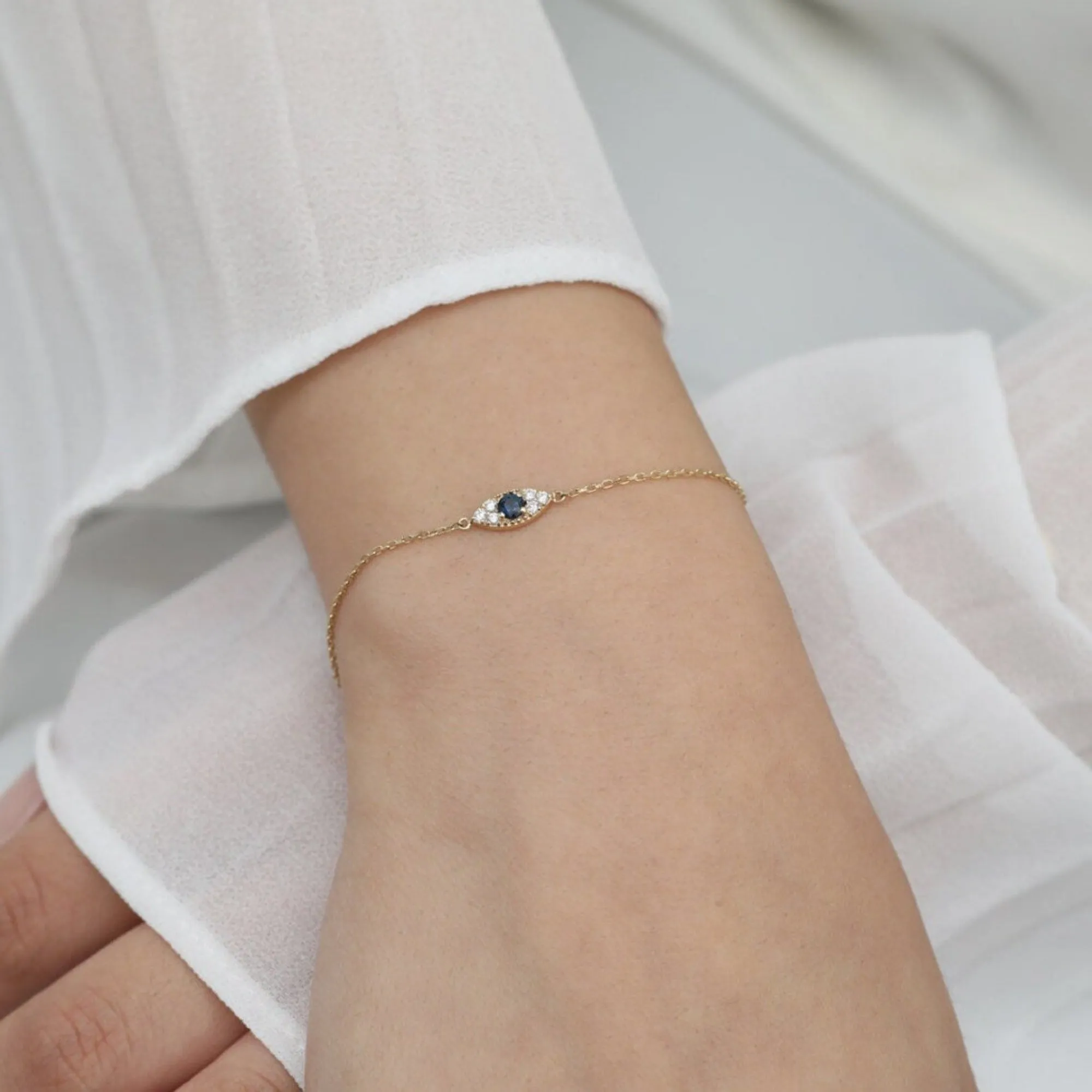 Blue Sapphire Diamond Eye Bracelet, Margaret SARAHELISE