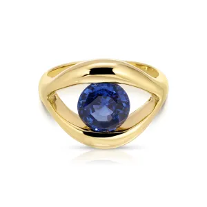 BLUE SAPPHIRE EYE RING Anita Ko