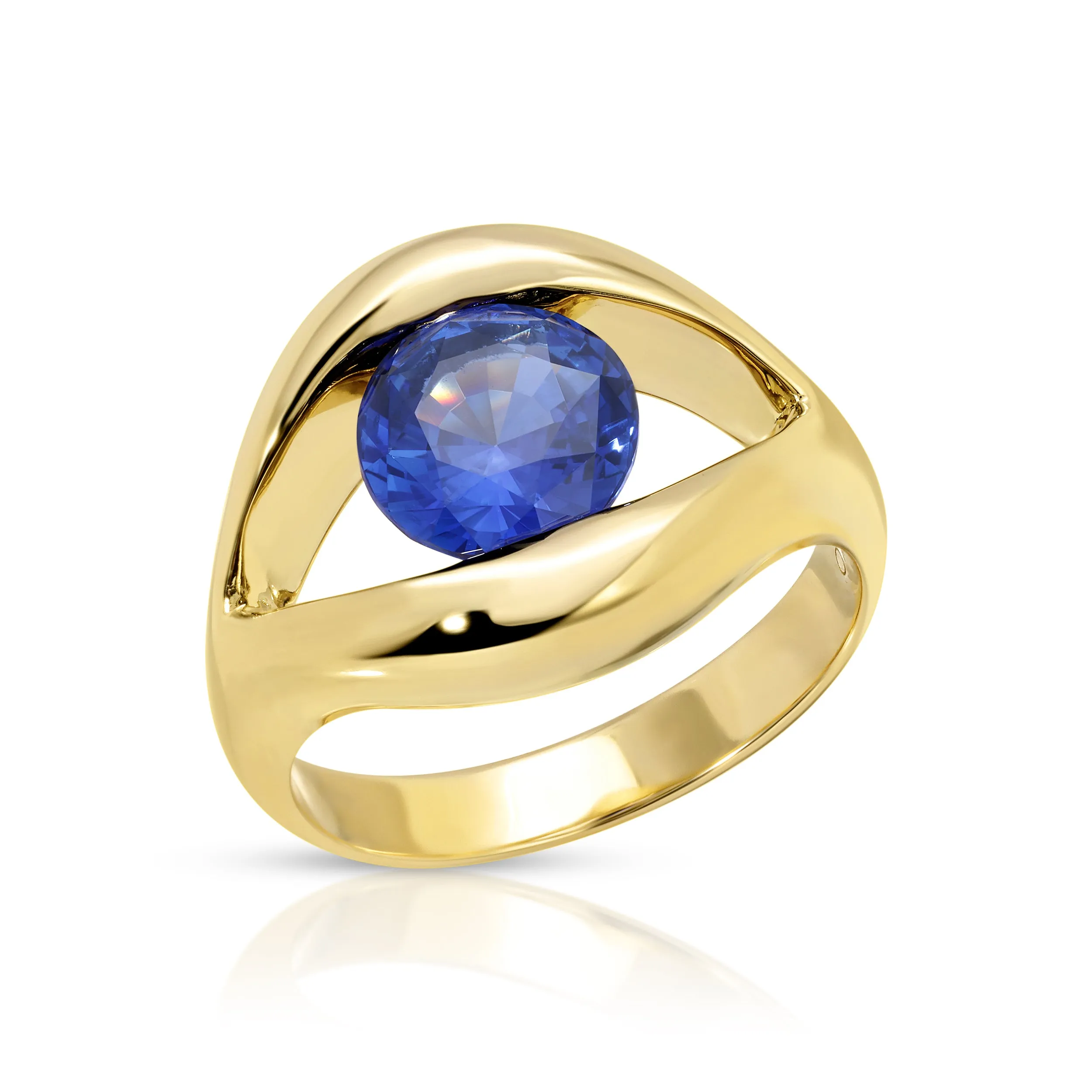BLUE SAPPHIRE EYE RING Anita Ko