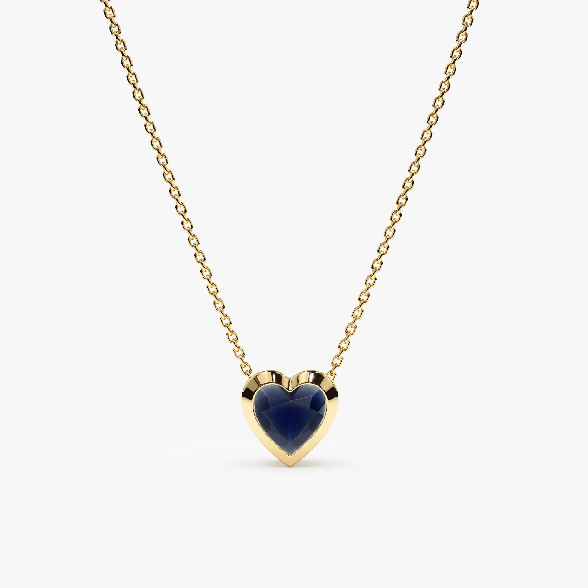 Blue Sapphire Heart Necklace, Ashly SARAHELISE