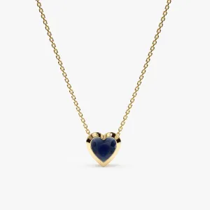 Blue Sapphire Heart Necklace, Ashly SARAHELISE