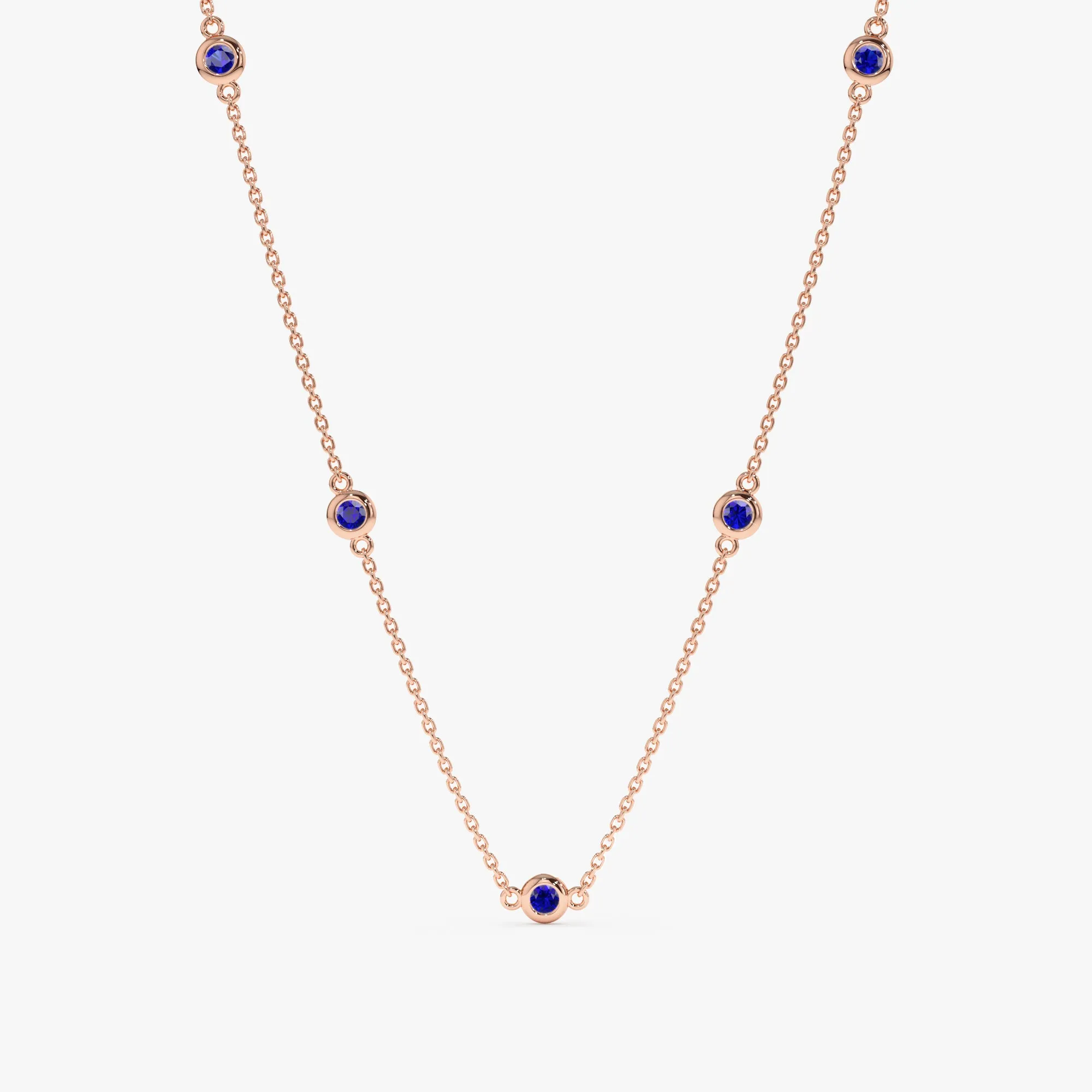 Blue Sapphire Station Necklace, Gwen SARAHELISE