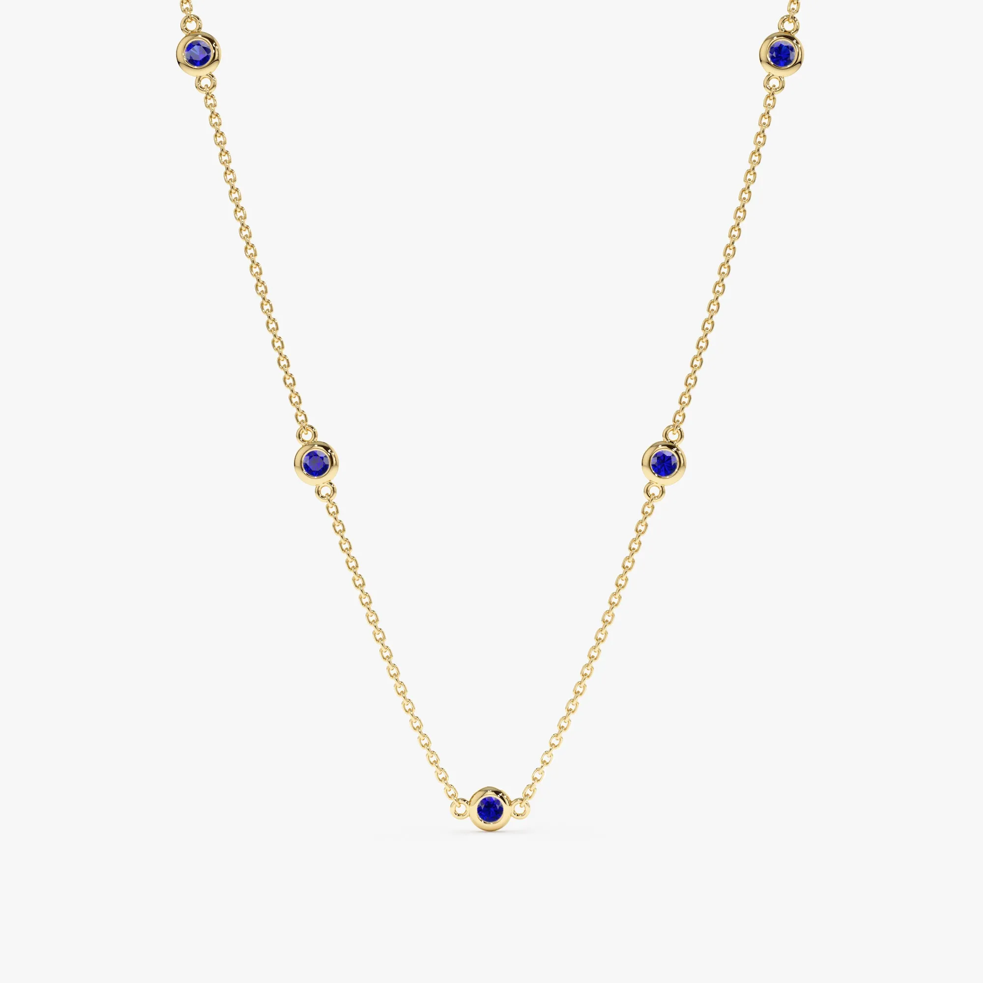 Blue Sapphire Station Necklace, Gwen SARAHELISE