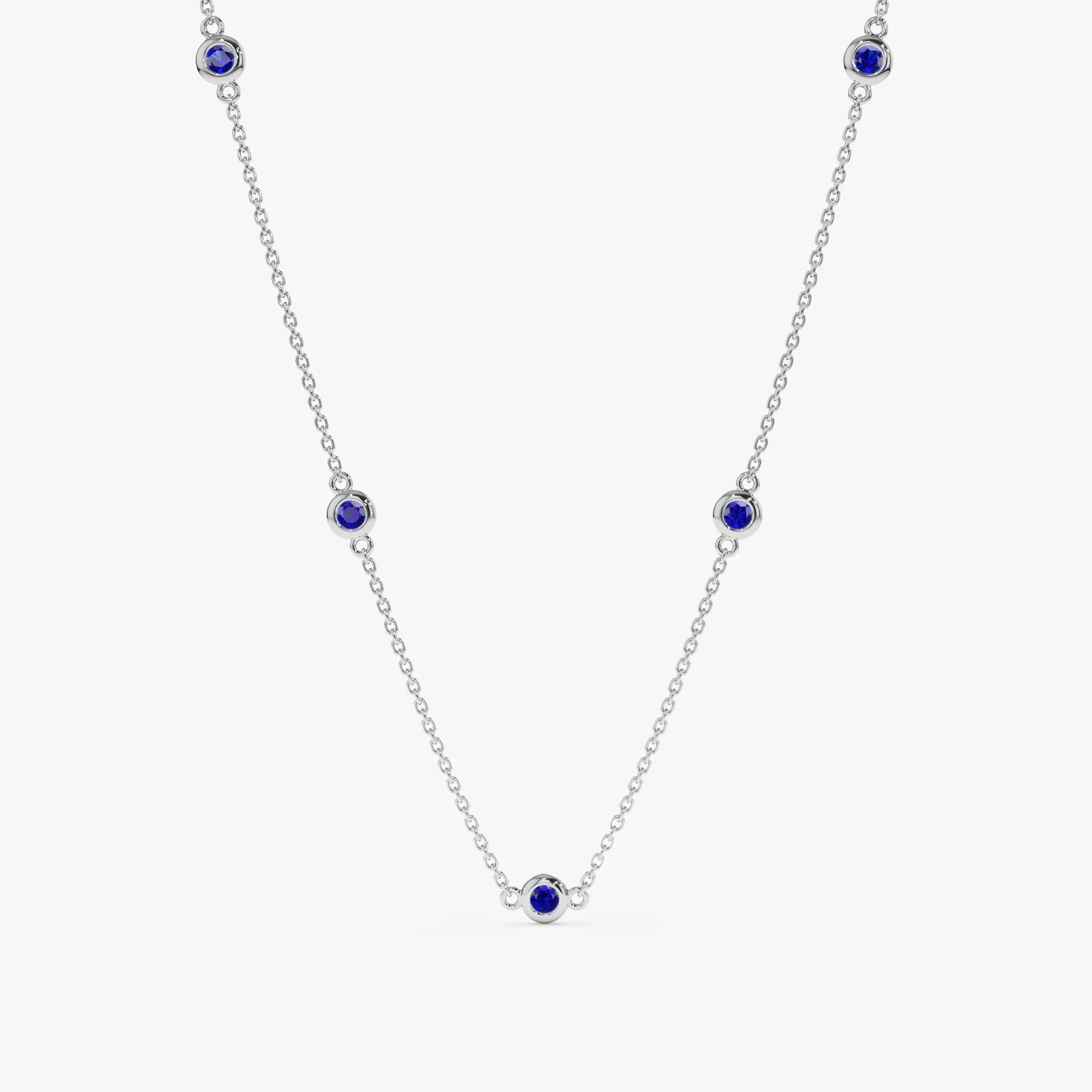 Blue Sapphire Station Necklace, Gwen SARAHELISE