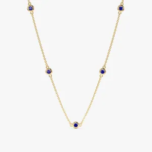 Blue Sapphire Station Necklace, Gwen SARAHELISE