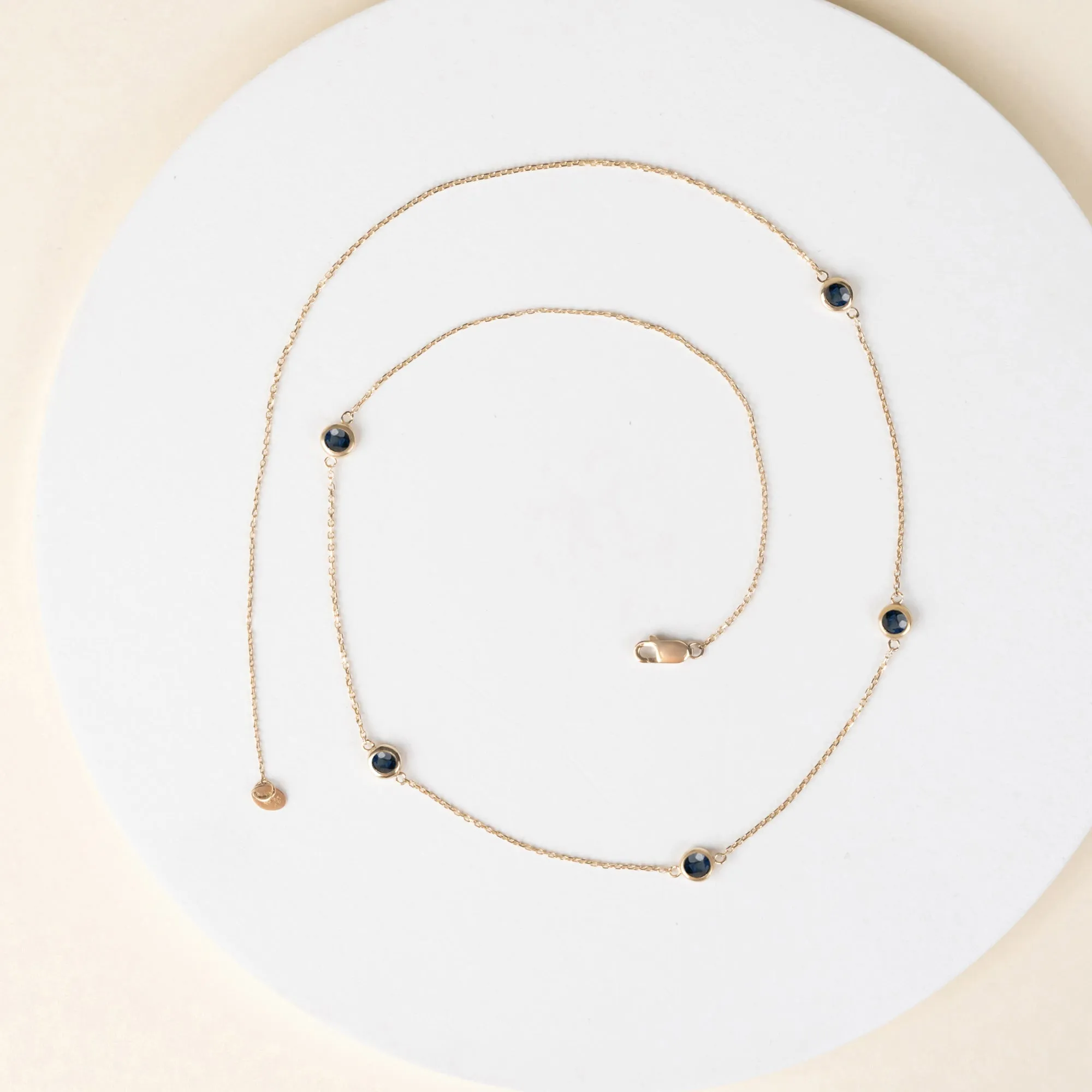 Blue Sapphire Station Necklace, Gwen SARAHELISE